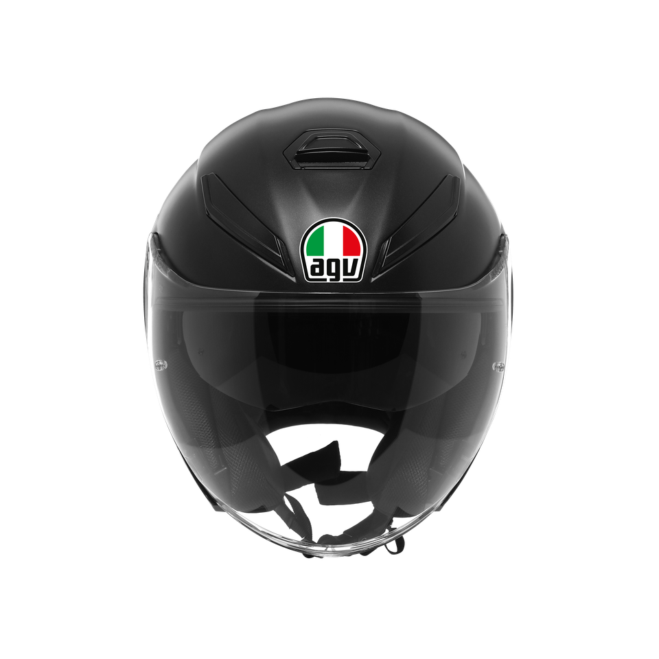 K5 JET EVO MONO MATT BLACK - MOTORBIKE OPEN FACE HELMET E2206