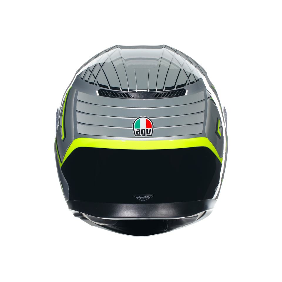 K3 FORTIFY GREY/BLACK/YELLOW FLUO - MOTORBIKE FULL FACE HELMET E2206