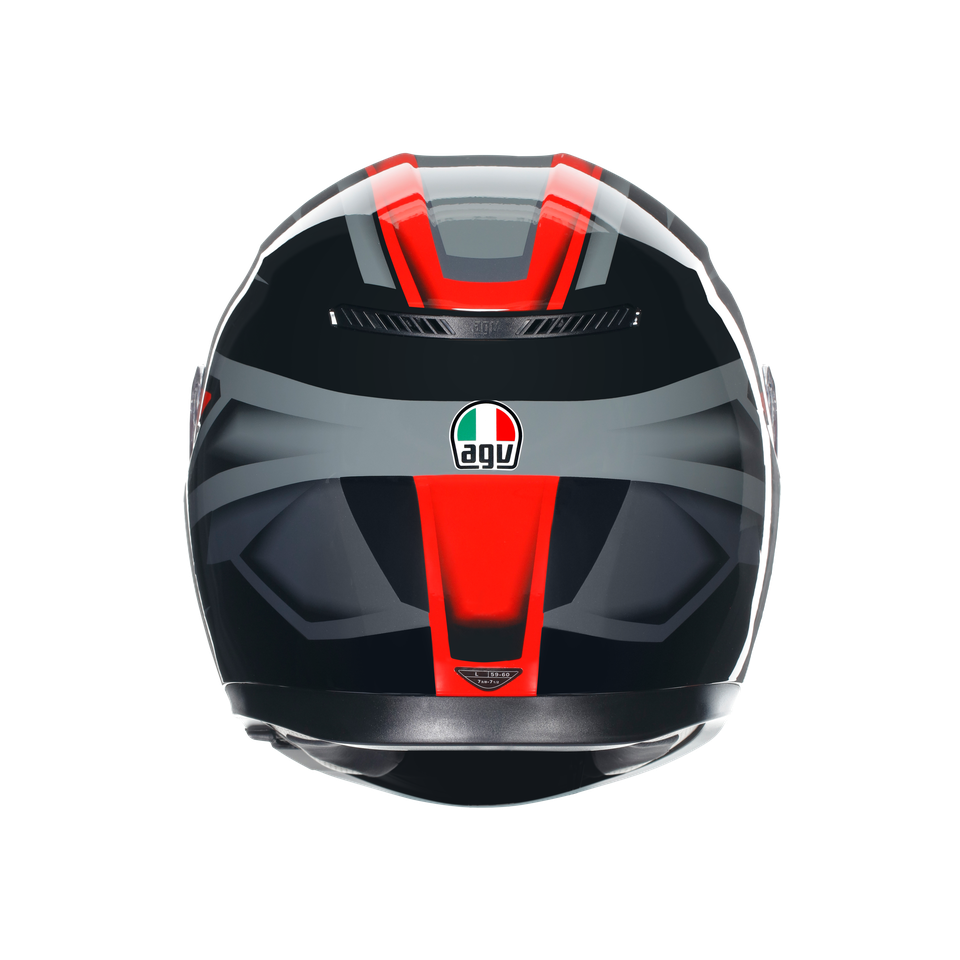 K3 COMPOUND BLACK/RED - MOTORBIKE FULL FACE HELMET E2206