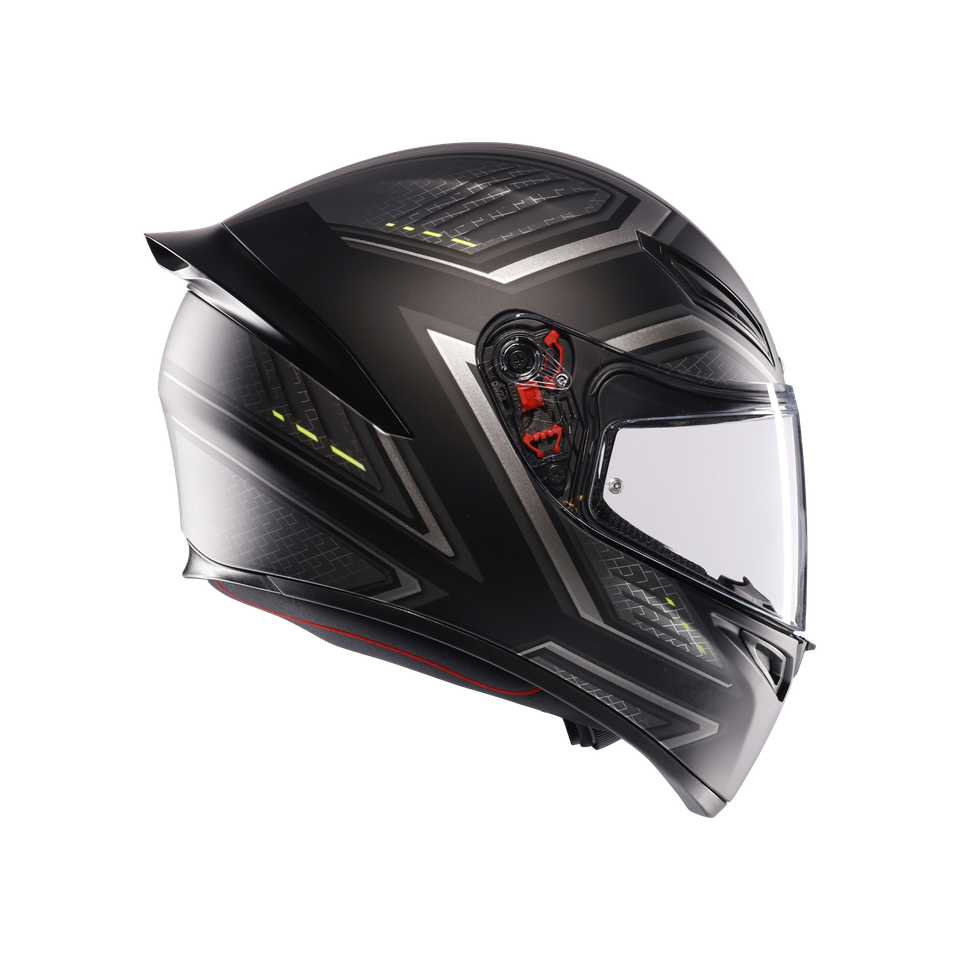 K1 S SLING MATT BLACK/GREY - MOTORBIKE FULL FACE HELMET E2206