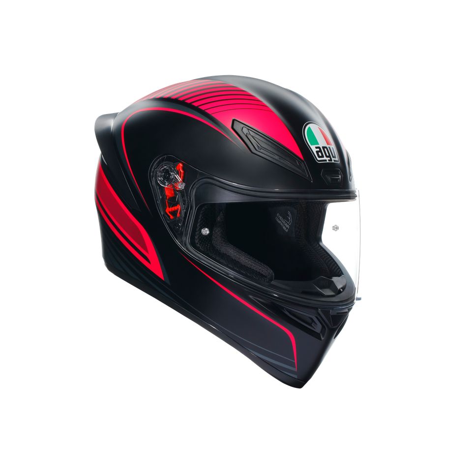 K1 S WARMUP BLACK/PINK - MOTORBIKE FULL FACE HELMET E2206