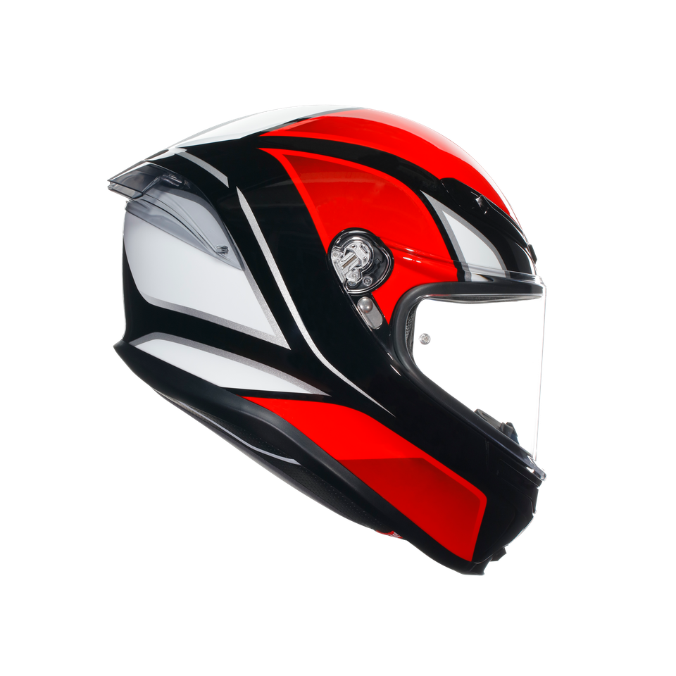 K6 S HYPHEN BLACK/RED/WHITE - MOTORBIKE FULL FACE HELMET E2206