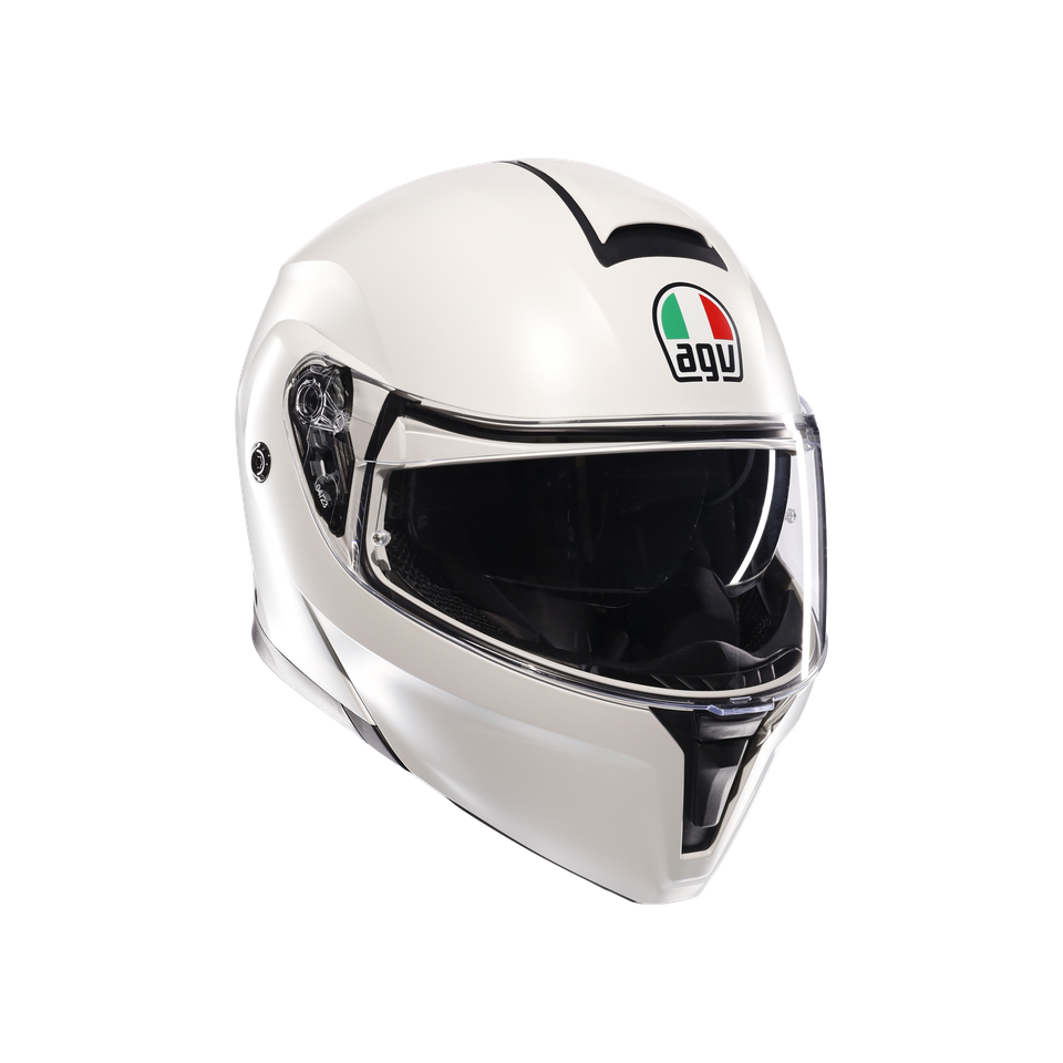 STREETMODULAR MONO MATT BLACK MATERIA WHITE - MOTORBIKE FLIP UP HELMET E2206