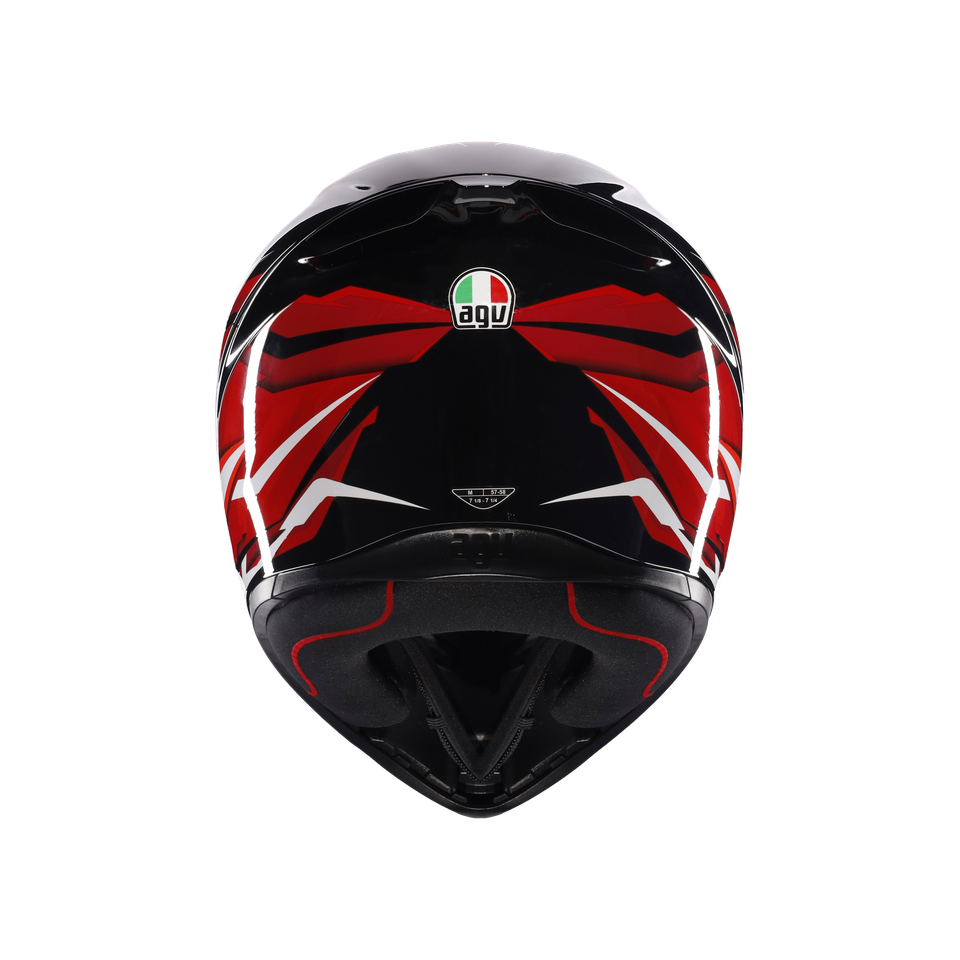K1 S LION BLACK/RED/WHITE - MOTORBIKE FULL FACE HELMET E2206