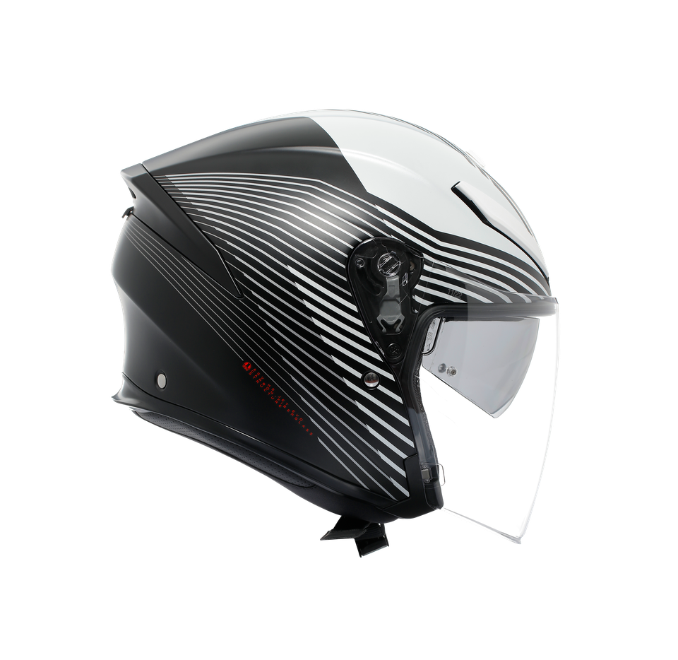 K5 JET EVO CONTROL MATT BLACK/WHITE - MOTORBIKE OPEN FACE HELMET E2206