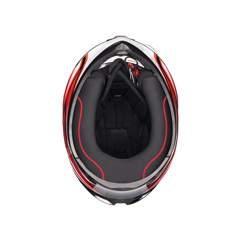 K1 S LION BLACK/RED/WHITE - MOTORBIKE FULL FACE HELMET E2206