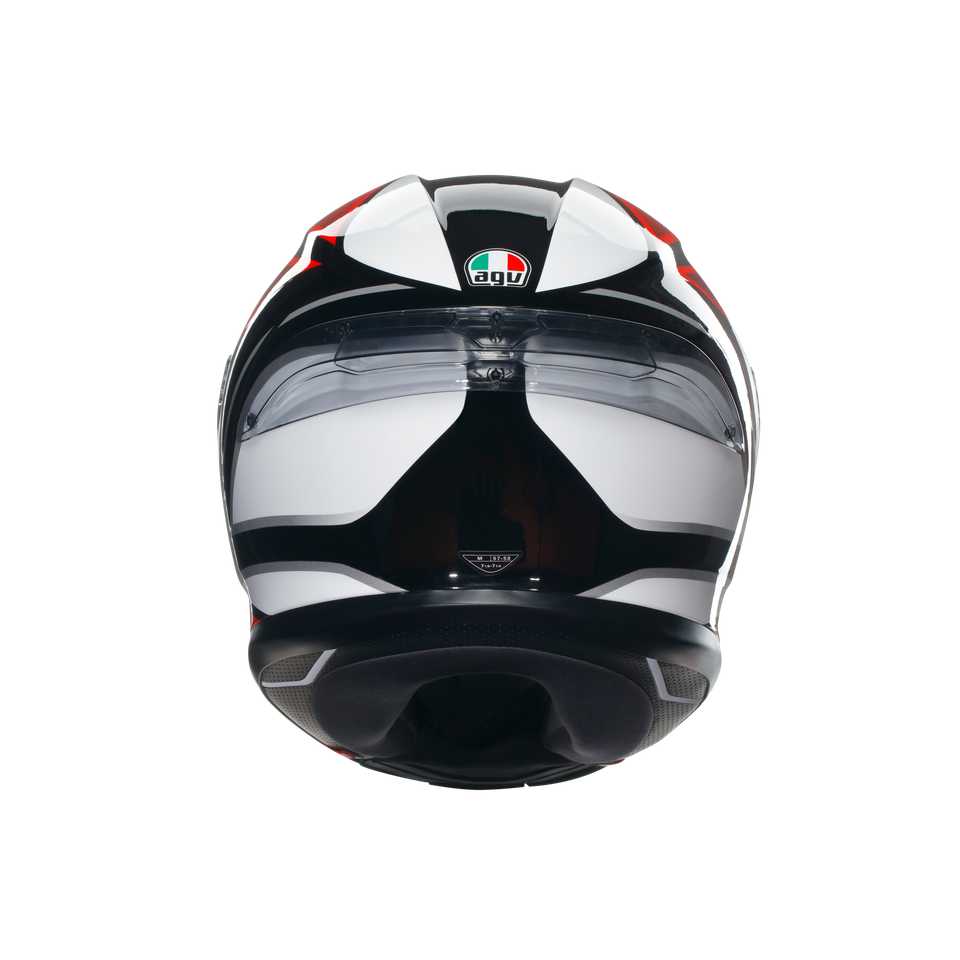 K6 S HYPHEN BLACK/RED/WHITE - MOTORBIKE FULL FACE HELMET E2206