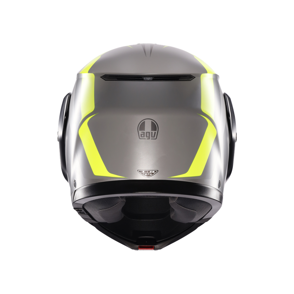 STREETMODULAR RESIA MATT GREY/BLACK/YEL FLUO - MOTORBIKE FLIP UP HELMET E2206