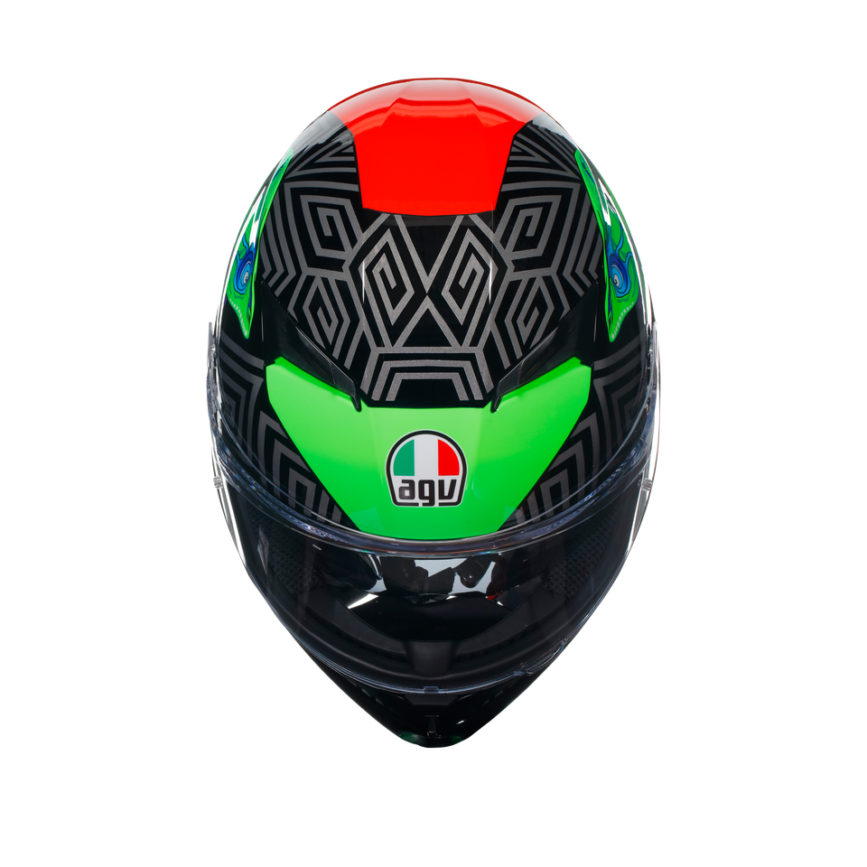K3 KAMALEON BLACK/RED/GREEN - MOTORBIKE FULL FACE HELMET E2206