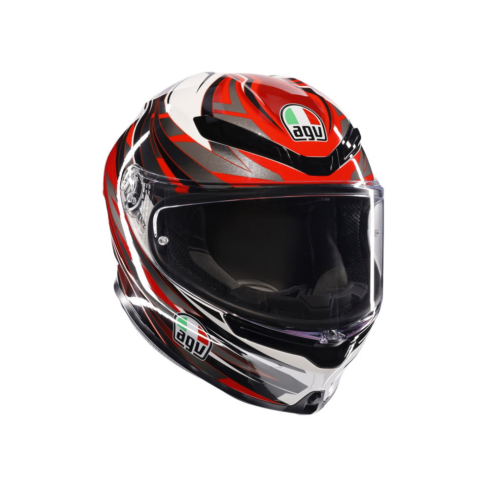 K6 S REEVAL WHITE/RED/GREY - MOTORBIKE FULL FACE HELMET E2206