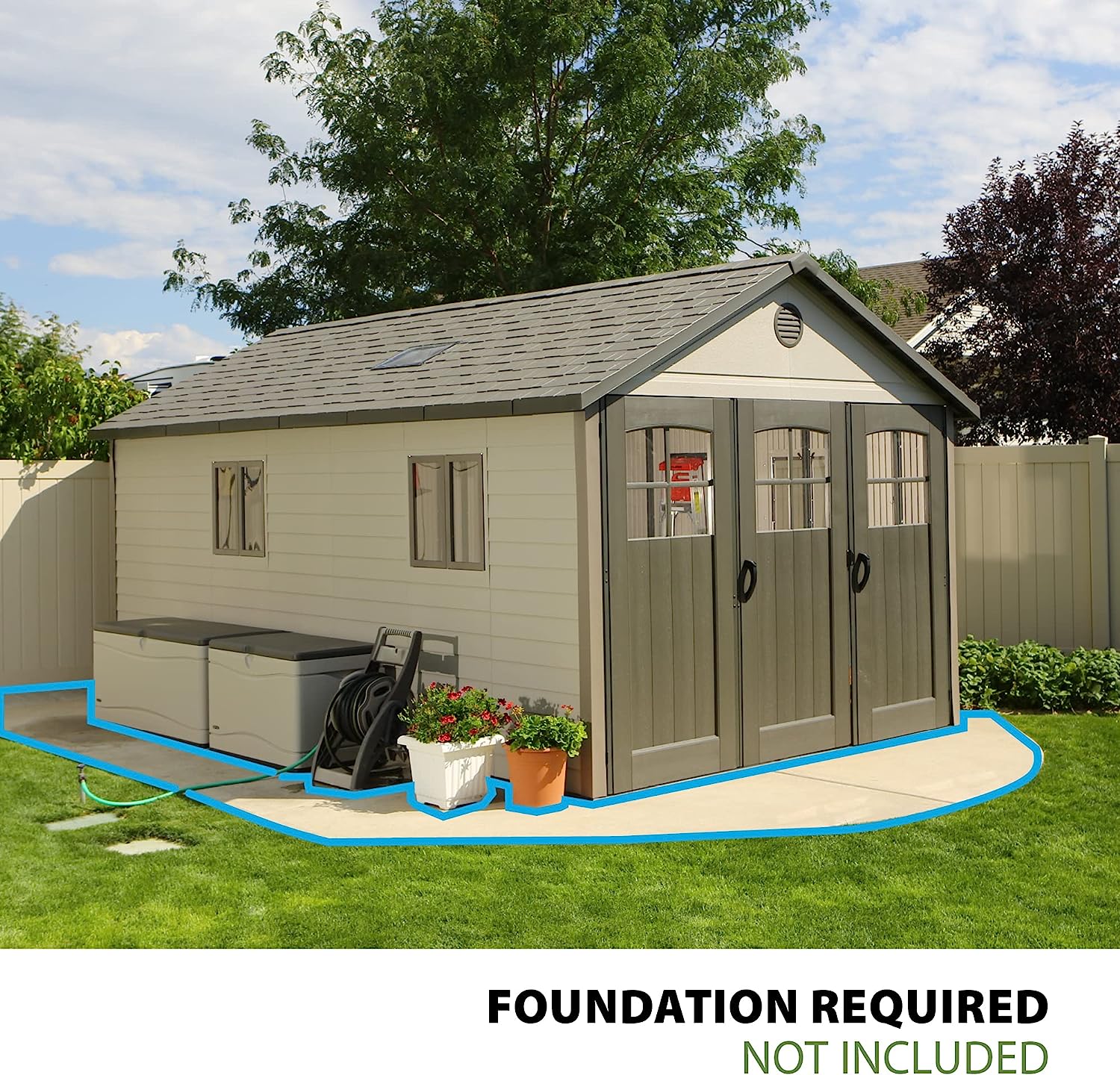 Lifetime 11 x 18.5 Ft. Outdoor Storage Shed, 11 x 18.5, Desert Sand