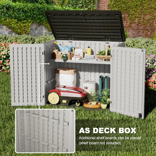 50-in L x 29-in 202- Gallons Gray Plastic Deck Box