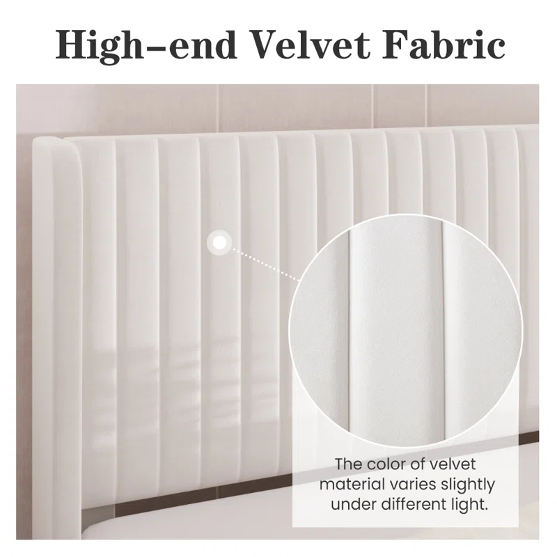 Candler Upholstered Wingback Bed