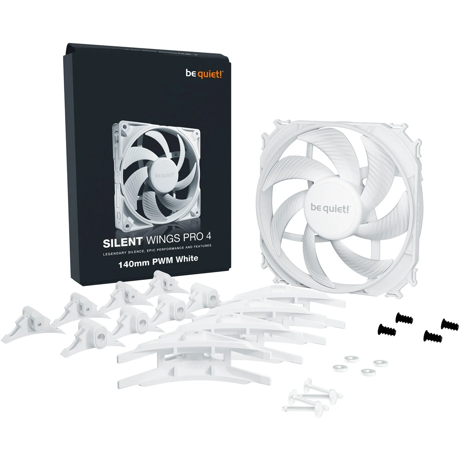 be quiet! Silent Wings Pro 4 140mm PWM White. case fan (white)
