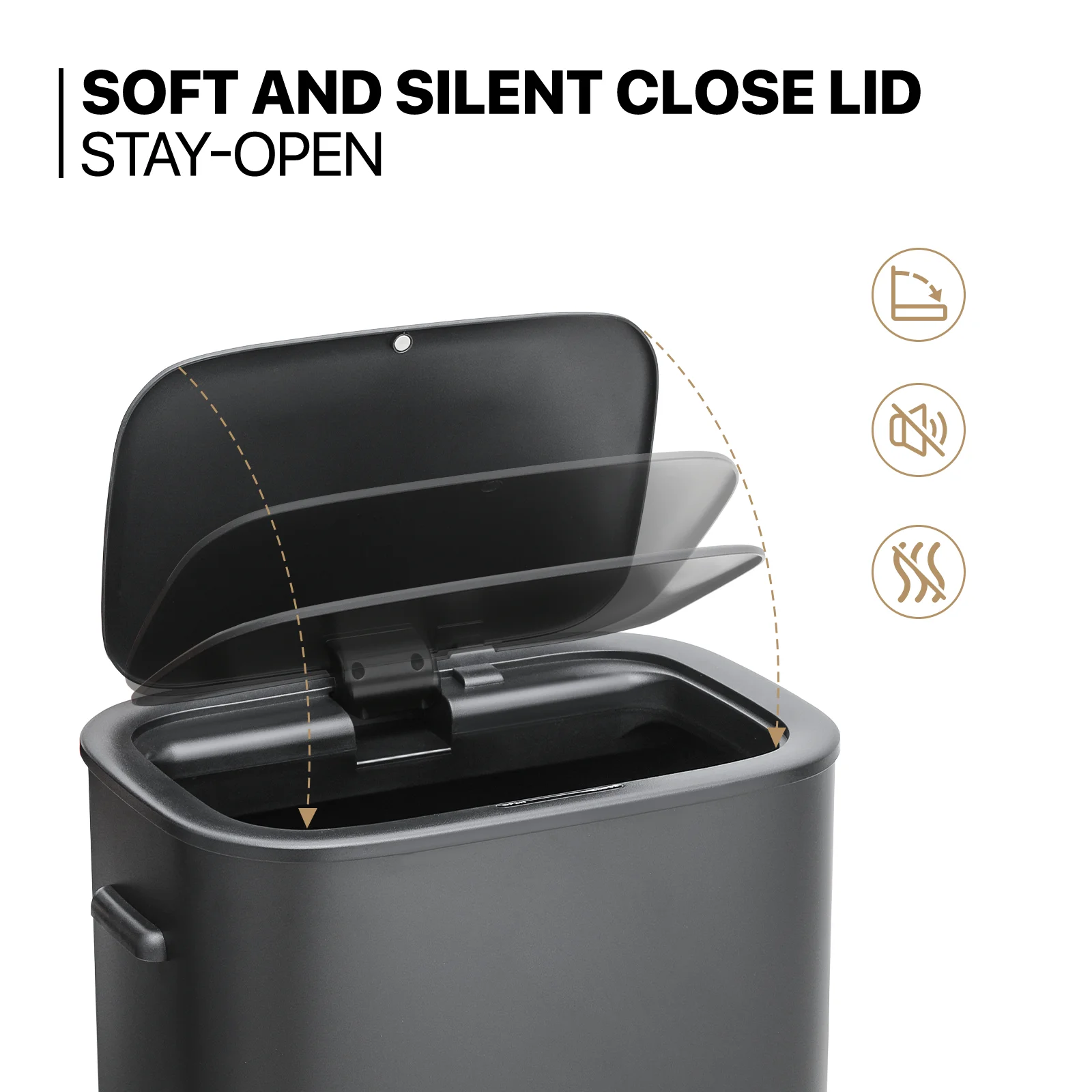 MoNiBloom Kitchen Trash Can 14.5 Gallon Garbage Can Automatic Motion Sensor Waste Bin Touchless Trash Can with Lid for Home Bathroom Office, Silver