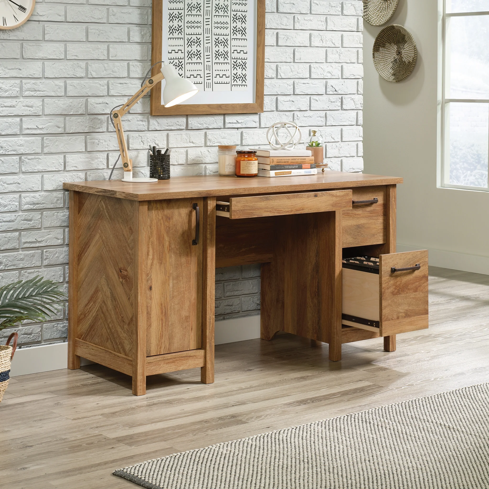 Sauder Cannery Bridge Computer Desk, Sindoori Mango Finish