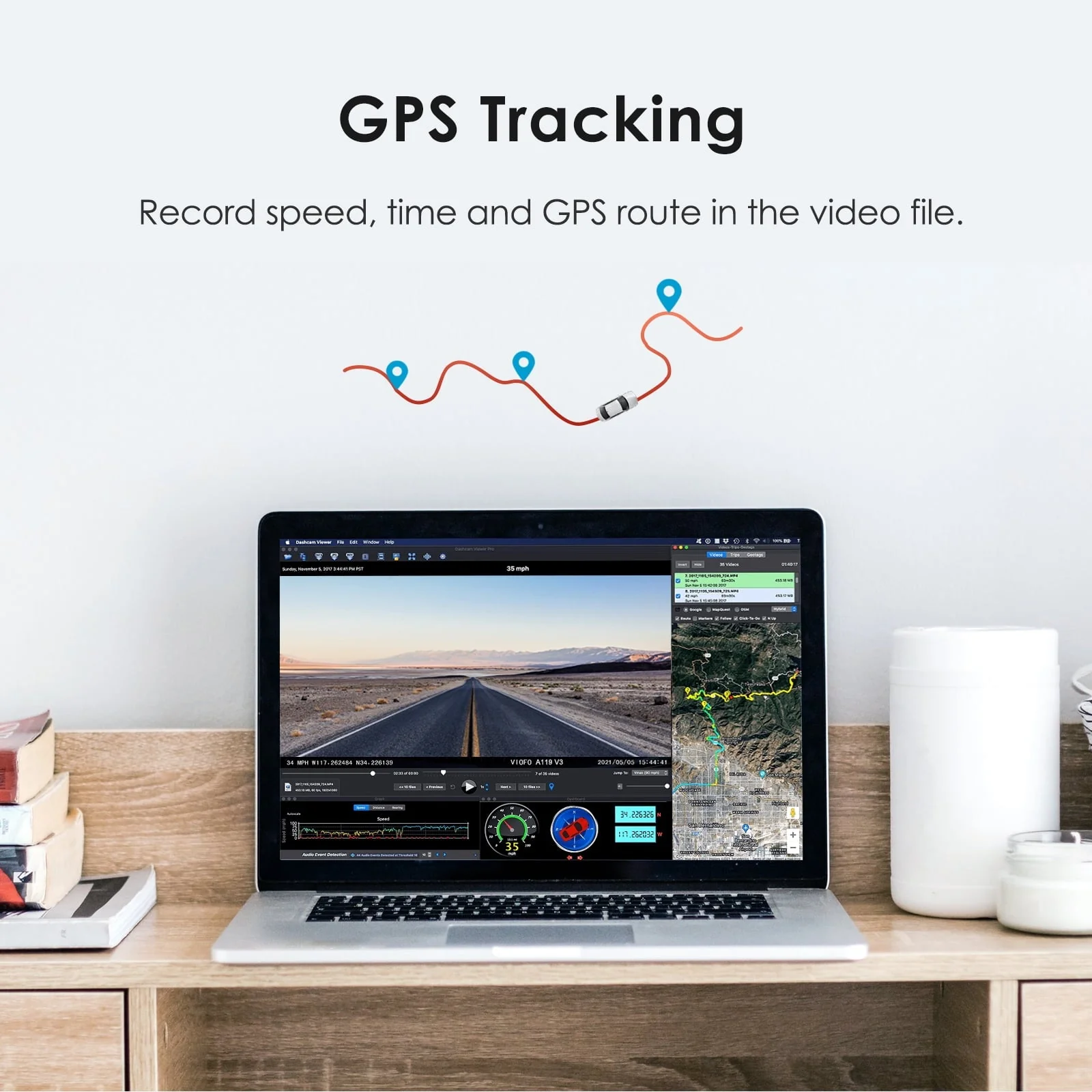 VIOFO 2K Dash Cam 2560x1440P Quad HD+ Car Dash Camera, Ultra Clear Night Vision, GPS Included, Buffered Parking Mode, True HDR, A119 V3