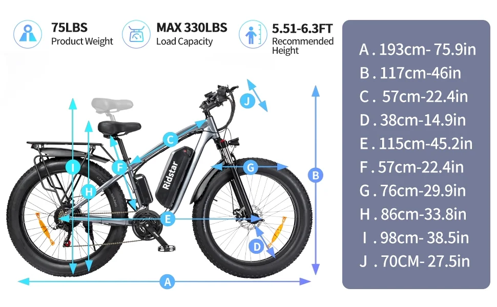 Dual Motor PEAK 3000W Electric Bike for Adults,31mph 48V 23Ah Electric Bicycle,26
