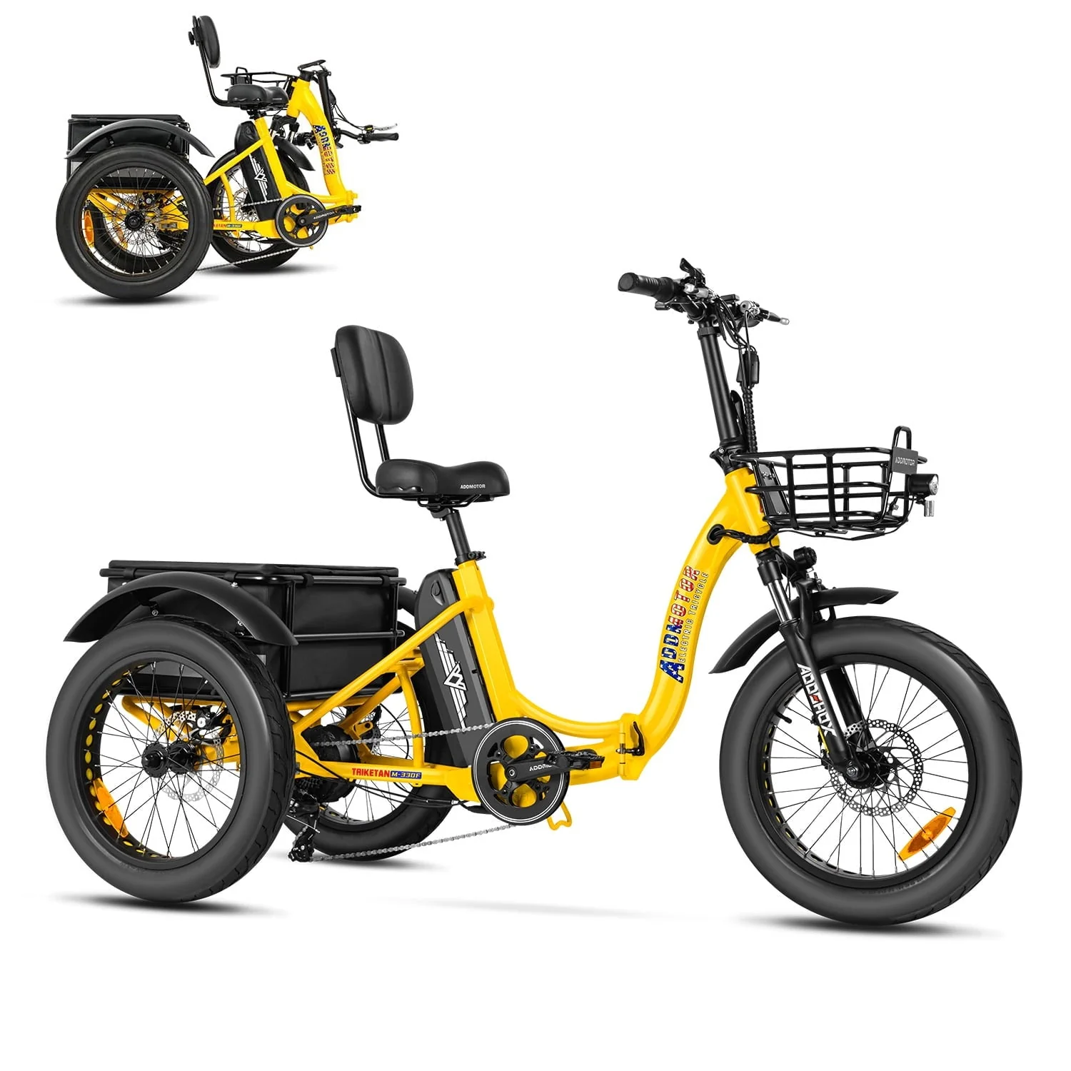 Addmotor Electric Trike, 750W Foldable Electric Tricycle, Folding Electric Trike for Adults,48V 20Ah Removable Battery,20