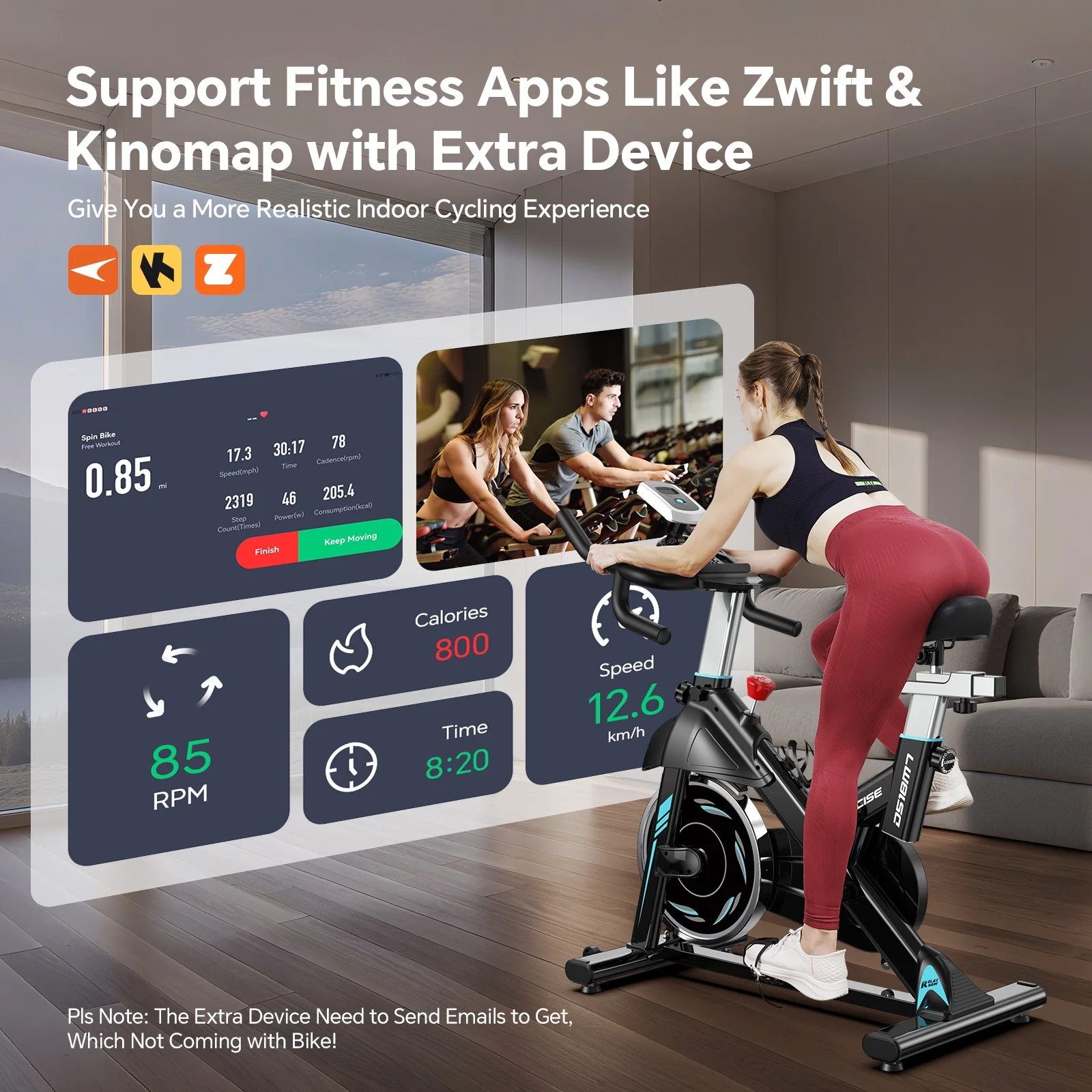 Pooboo Professional Indoor Cycling Bike Stationary Exercise Bikes Home Cardio Workout Bicycle Machine 350lb Flywheel Weight 40lbs