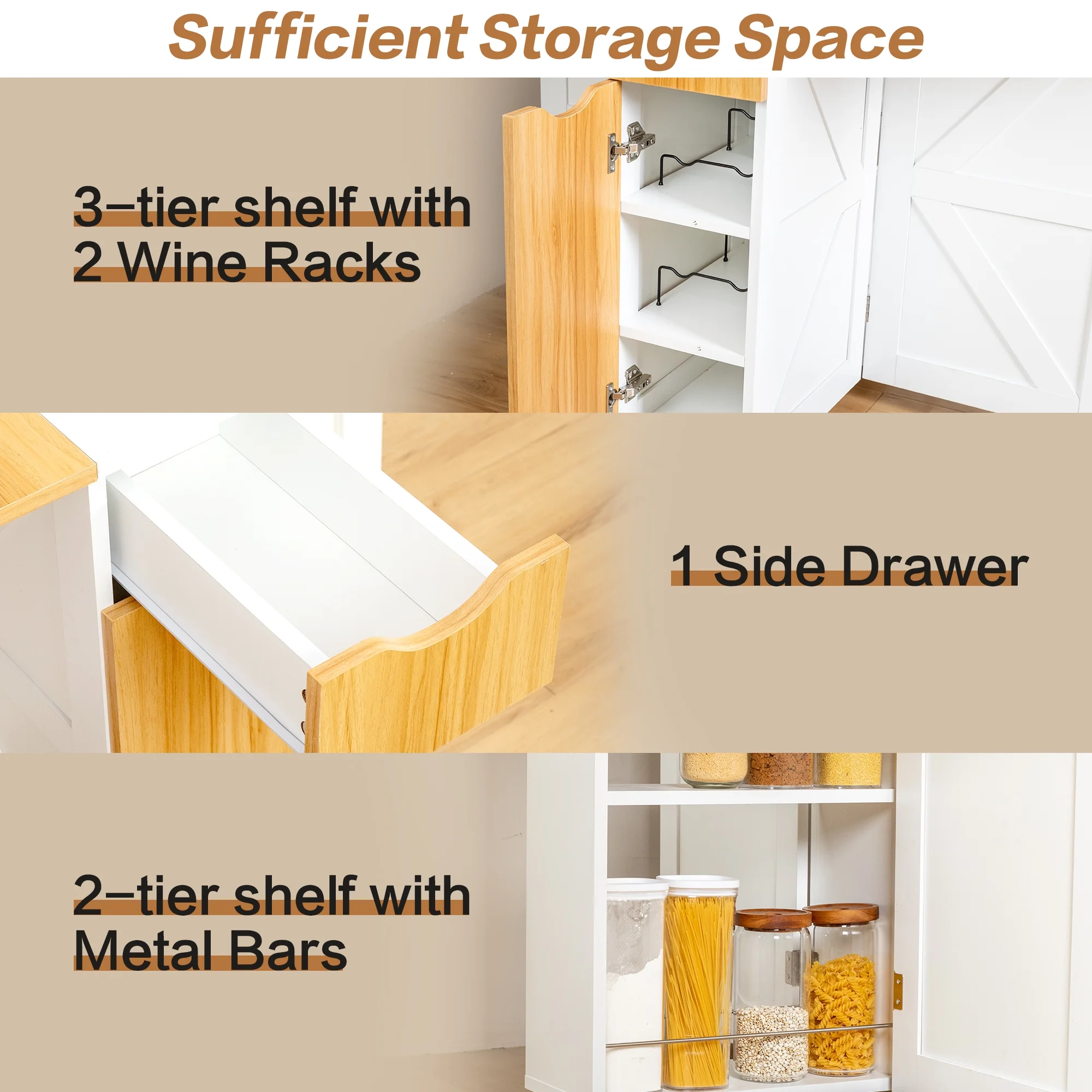 spanspace Folding Dining Table, Drop Leaf Dining Table with 6 Wheels and 2-Layer Storage Shelf, Space Saving Dining Table for Small Spaces,Folding Kitchen Table,White