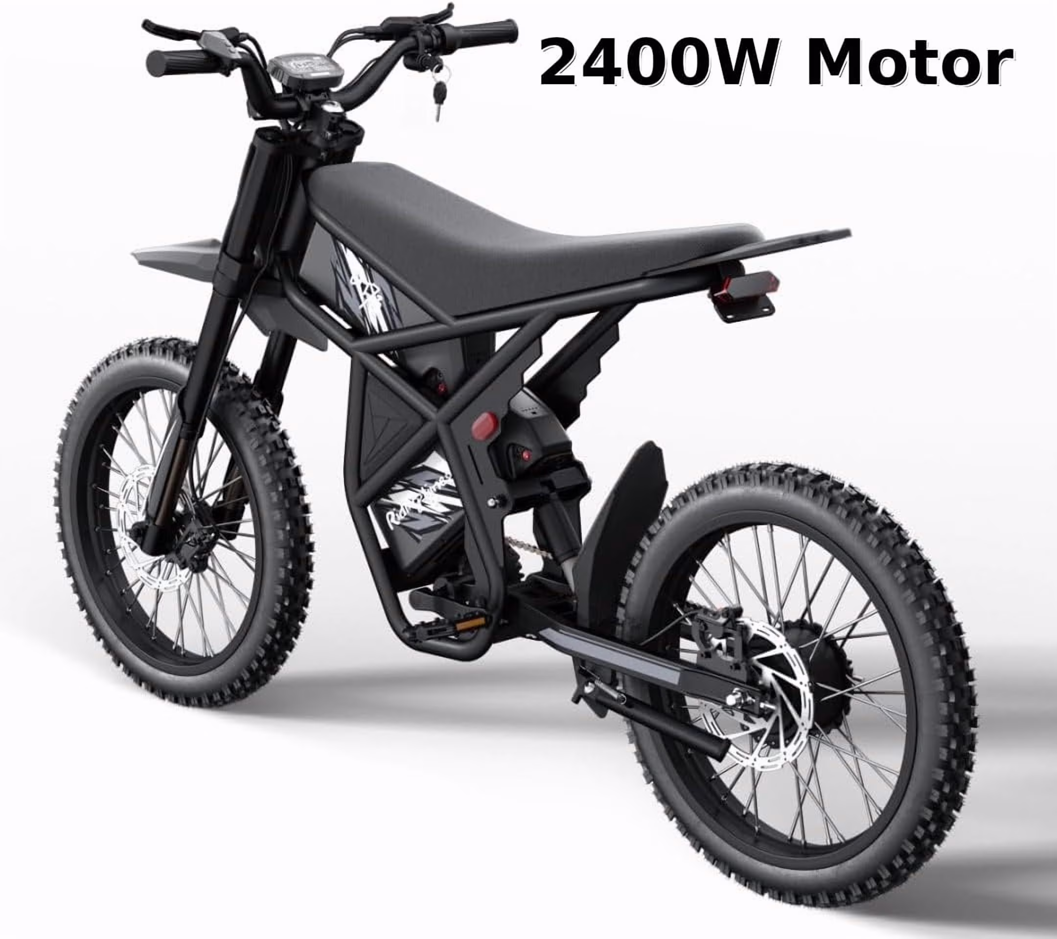 Riding'Times GT73 Electric Dirt Bike for Adults 2400W 48V 37MPH 36.4AH Dual Battery 85 Miles Range 25