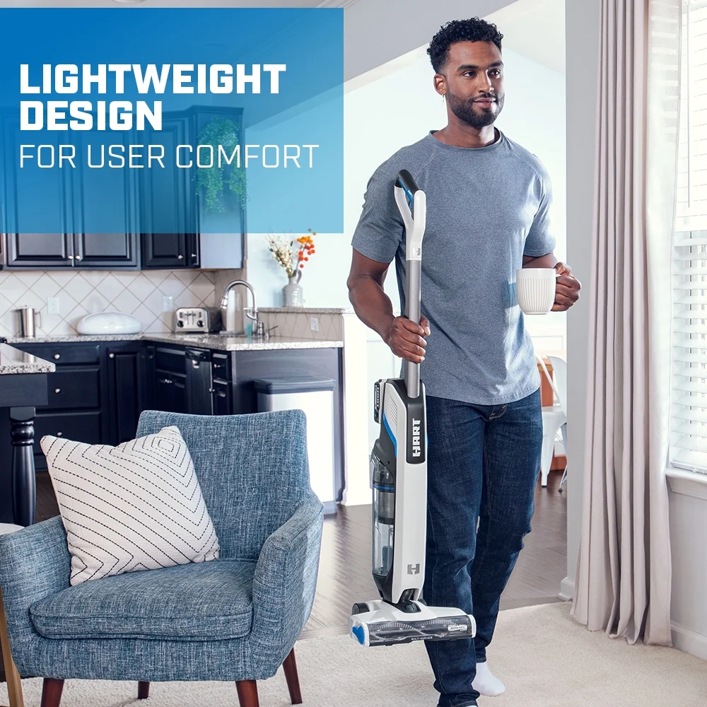 HART 20-Volt High Capacity Cordless Stick Vacuum Kit (1) 20-Volt 4.0AH Lithium-Ion Battery, Lightweight, Powerful Suction, Pet Hair, Hard Floor, Carpet, HEPA Filter, Self-Cleaning Brushroll