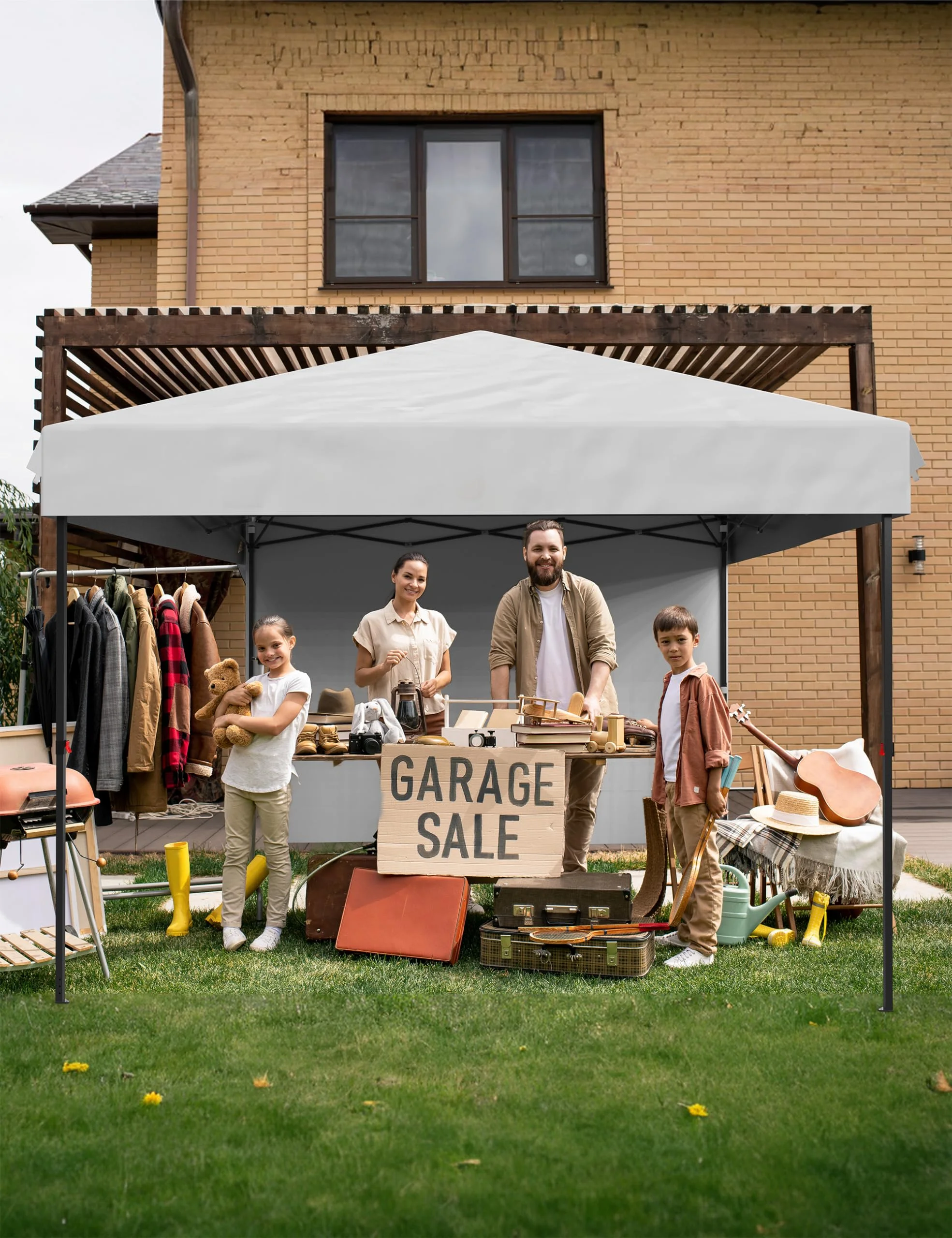 10x10 ft Pop Up Canopy with 4 Removable Sidewalls and Windows, 3 Adjustable Heights Commercial Shelter, Portable Enclosed Instant Tent with Wheeled Carry Bag, Waterproof Outdoor Gazebo, 7 Colors Avail