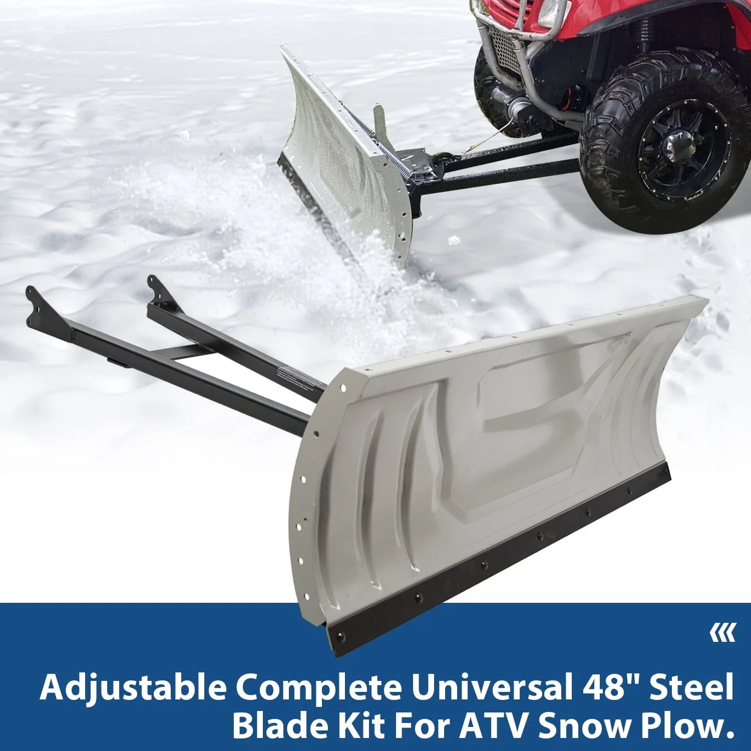 Kojem Snow Plow Blade Universal Kit Steel White Adjustable 48