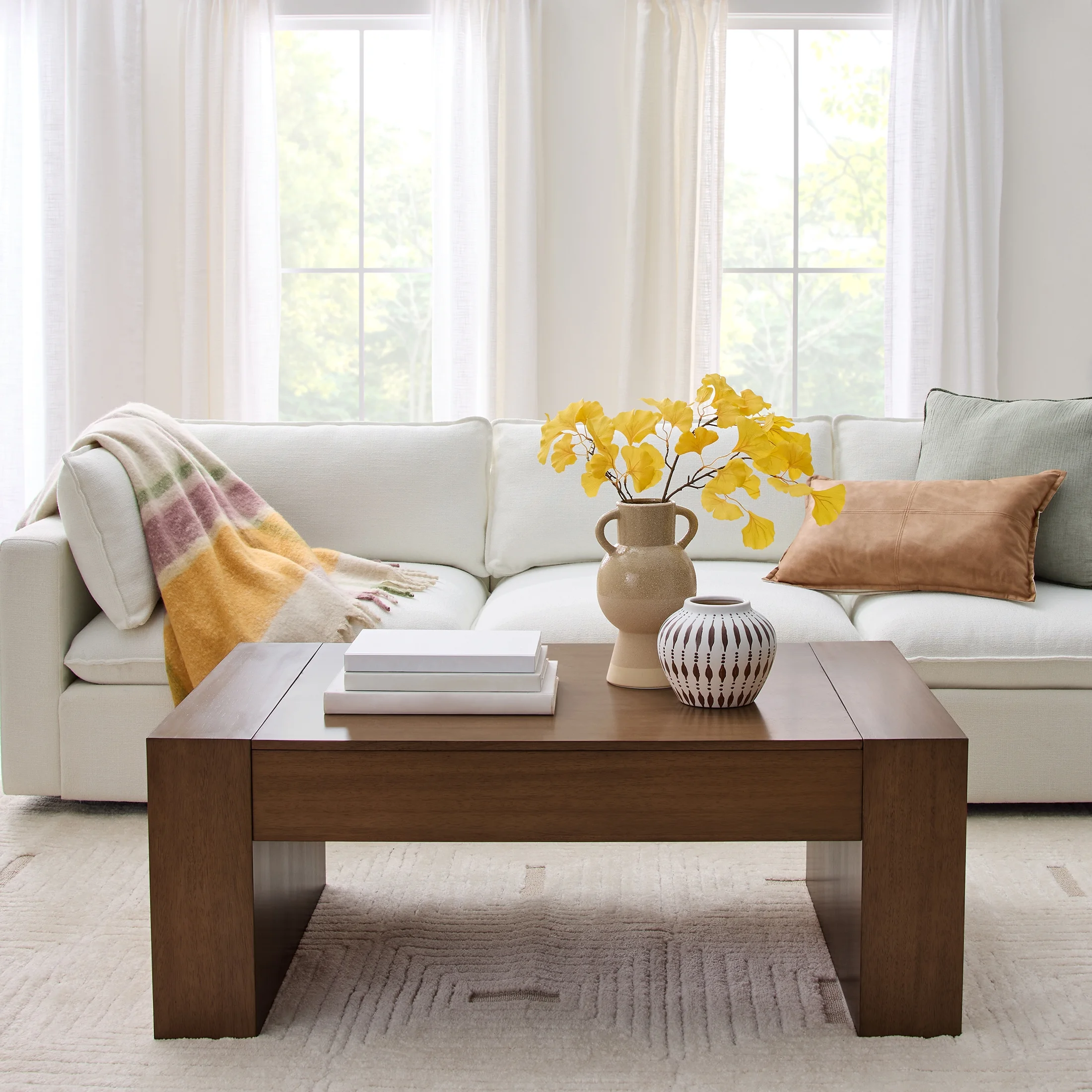 Better Homes & Gardens Ezra Oversized Coffee Table, Walnut