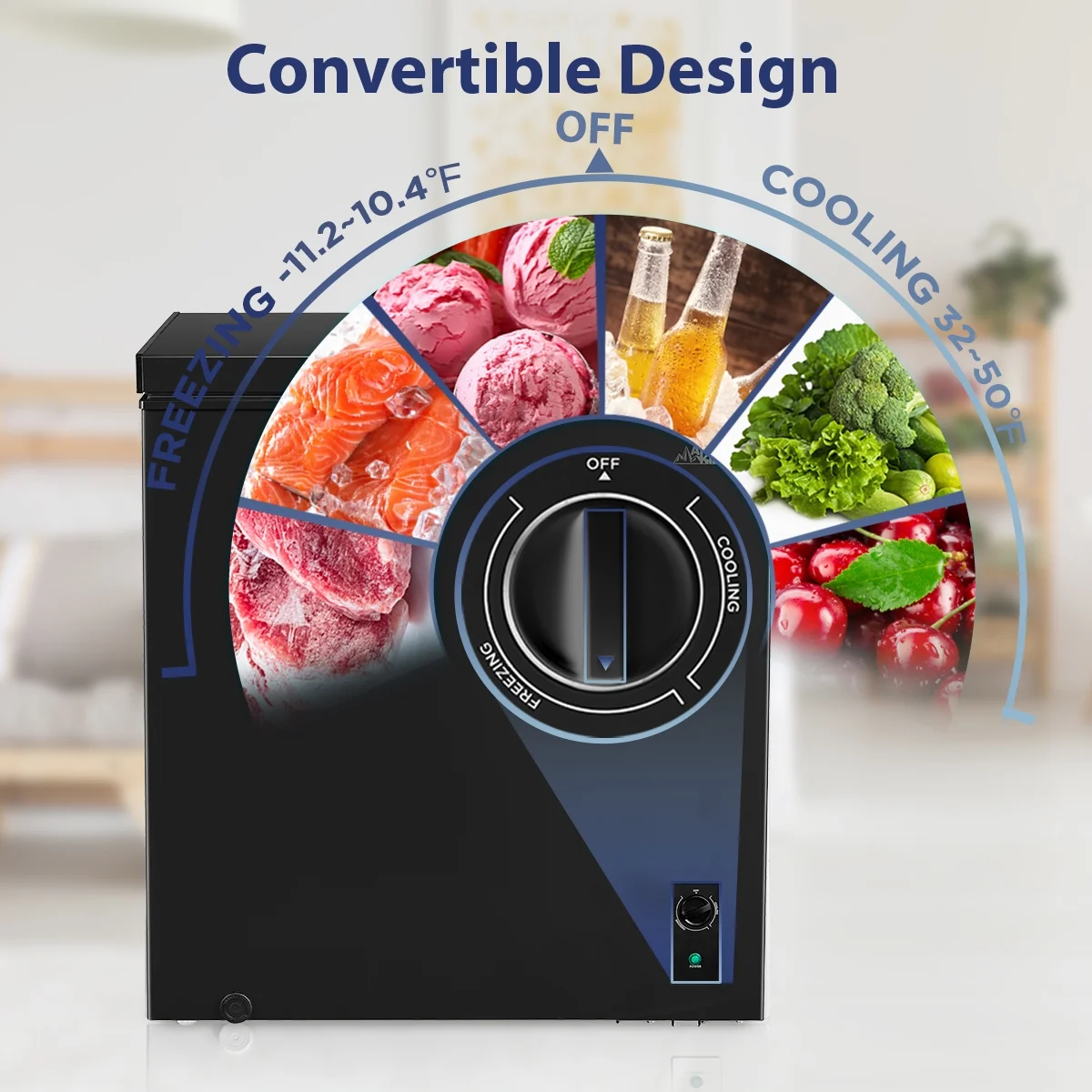 Arctic King 7.0 Cu ft Chest Freezer, Convertible, Black