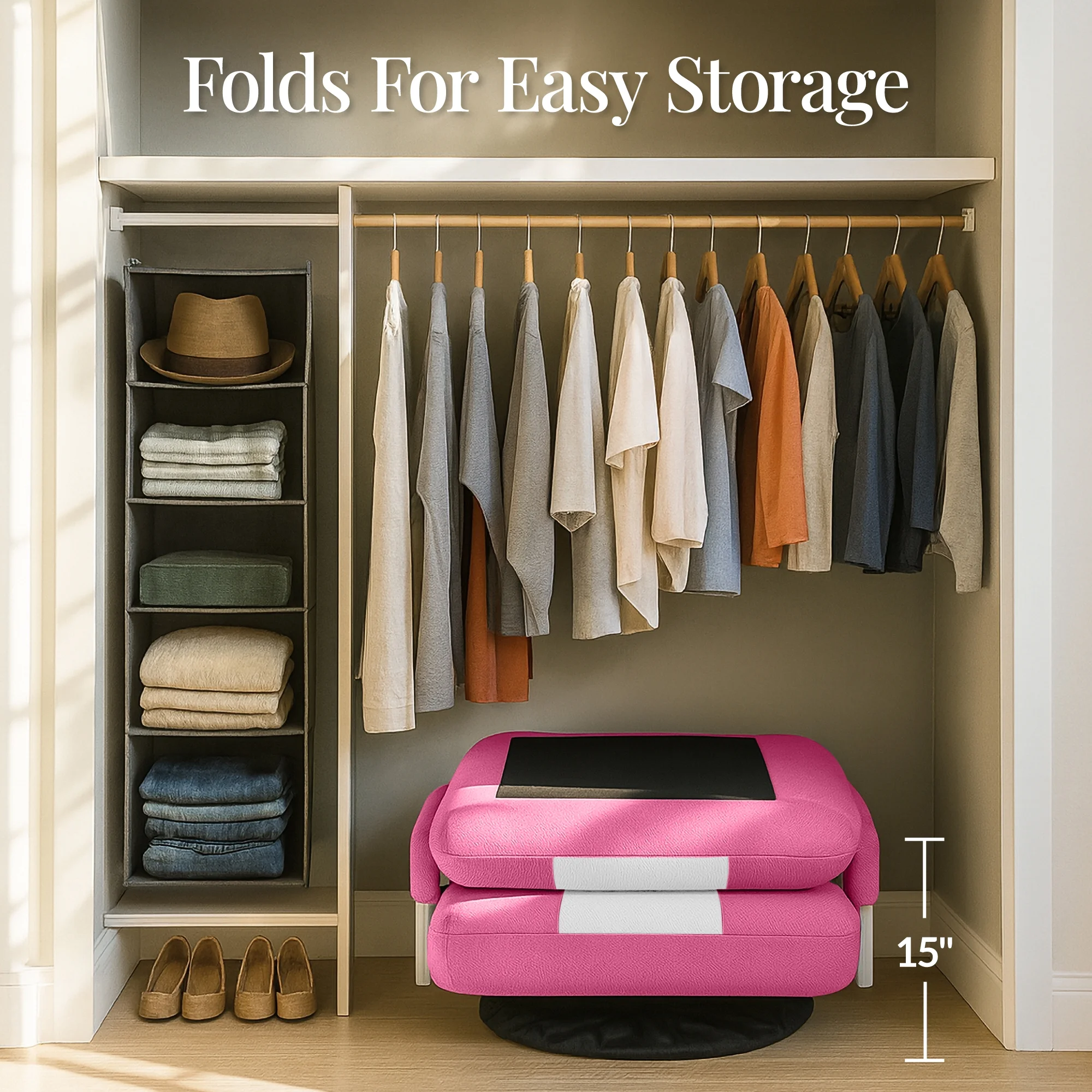 Best Choice Products 360-Degree Swivel Gaming Floor Chair w/ Armrest Handles, Foldable Adjustable Backrest - Black/Red