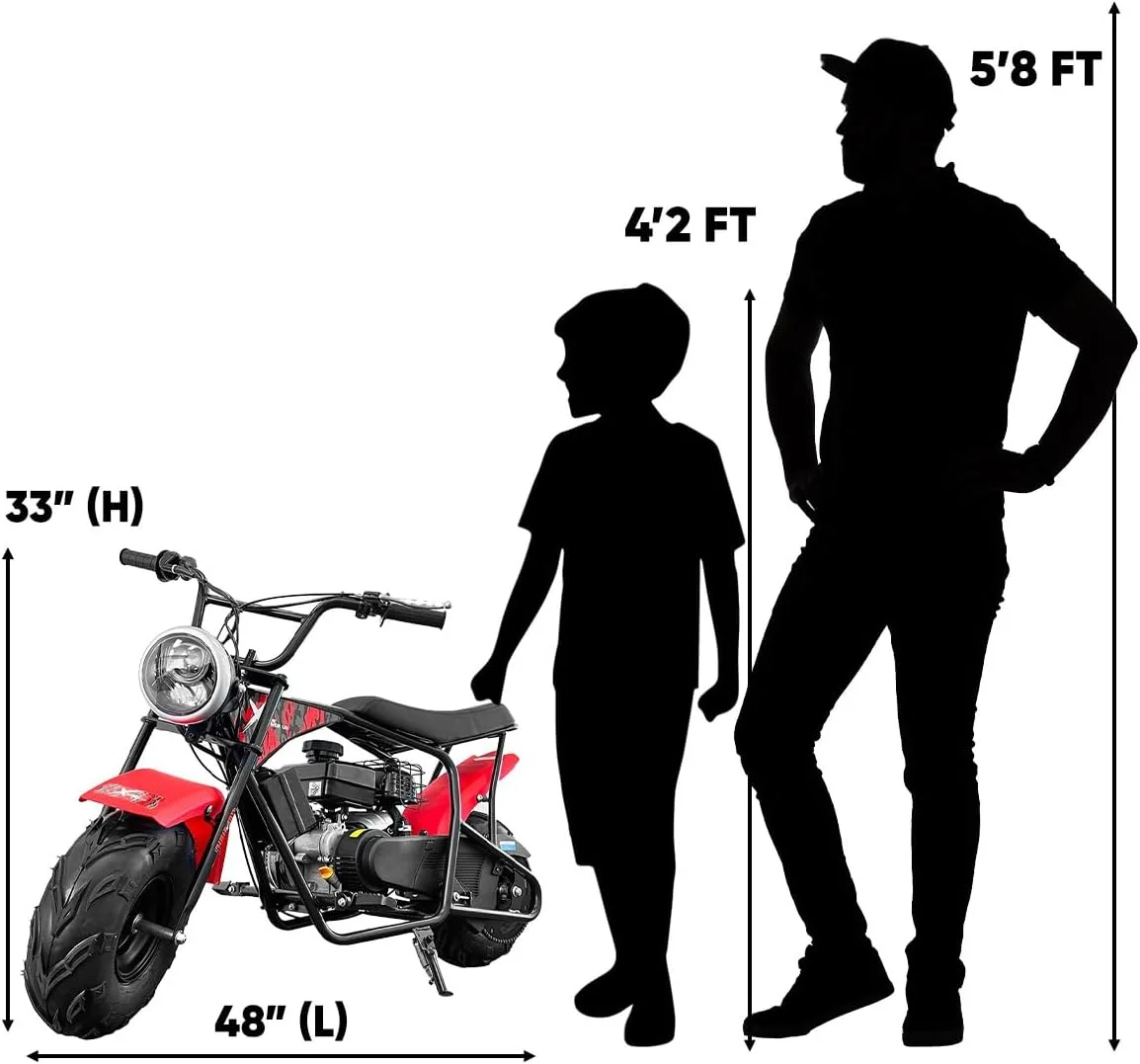 XtremepowerUS Pro Series 99cc Mini Bike Gas Powered Pocket Rocket for Adults Red/Black