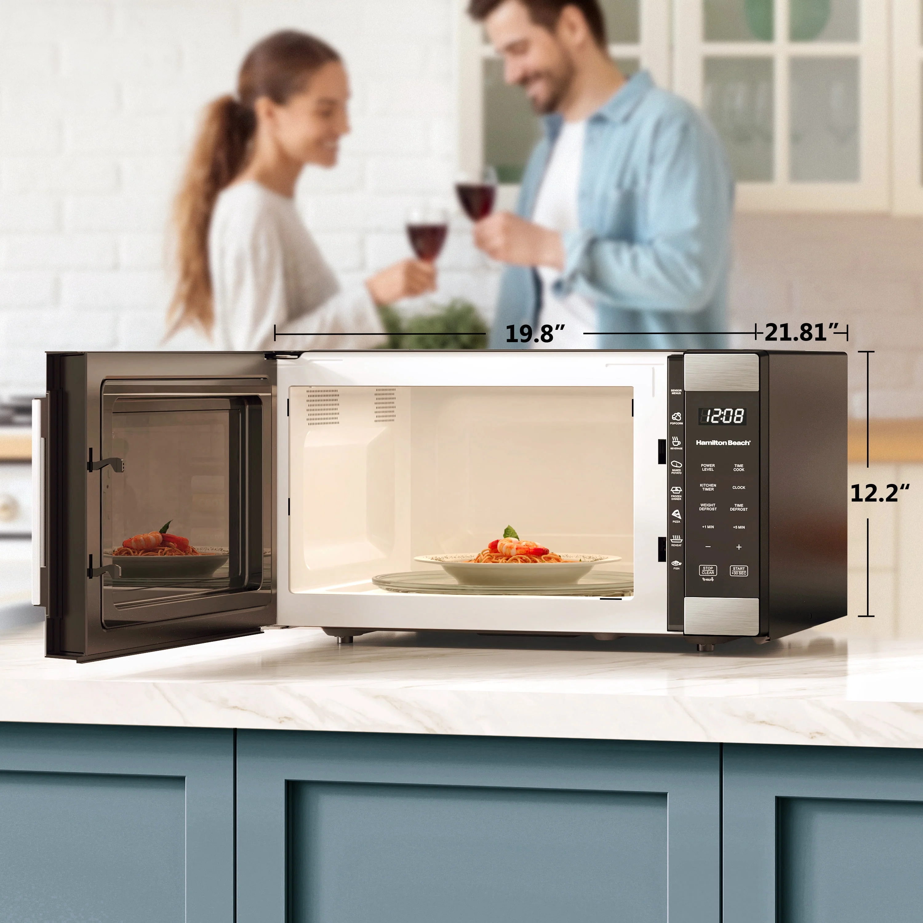 Hamilton Beach 1.6 cu ft Sensor Cook Countertop Microwave Oven in Stainless Steel