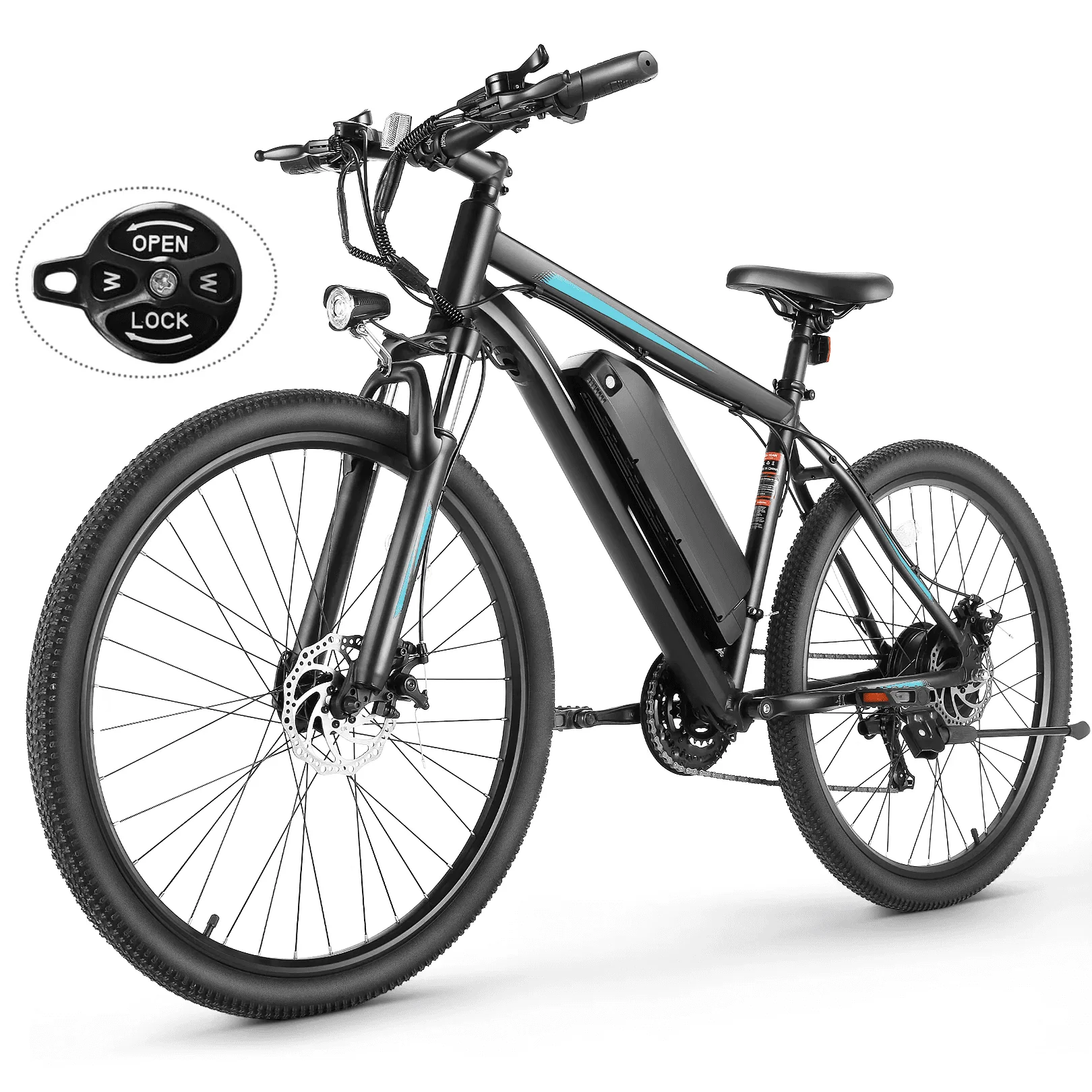 Funcid Electric Bike, Electric Bike for Adults 27.5'' E-Bikes with 500W Motor, Adult Mountain Bike with Lockable Suspension Fork, Removable Battery, Professional Shimano 21-Speed Gears Bicycle