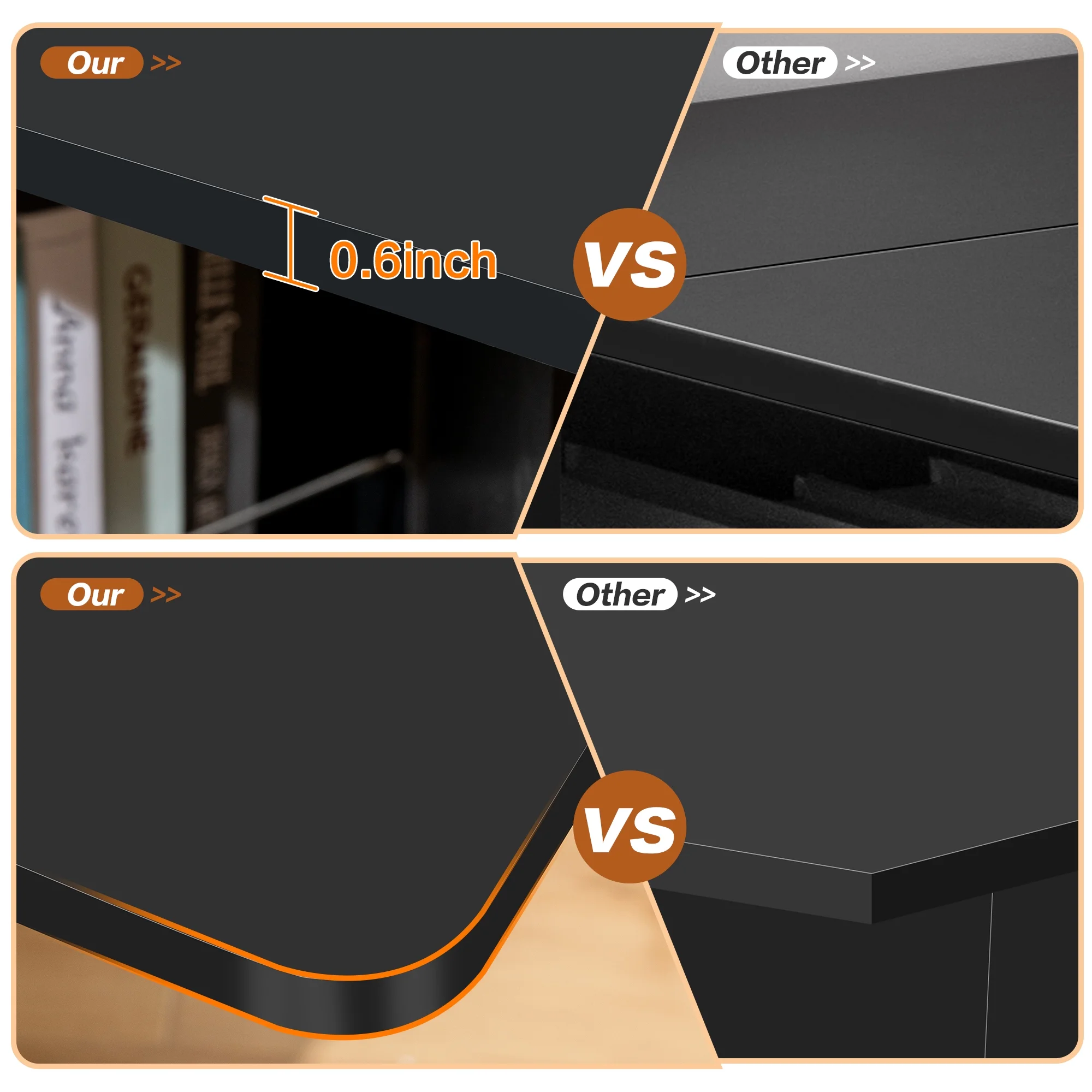 spanspace Folding Dining Table, Drop Leaf Dining Table with 6 Wheels and 2-Layer Storage Shelf, Space Saving Dining Table for Small Spaces,Folding Kitchen Table,White