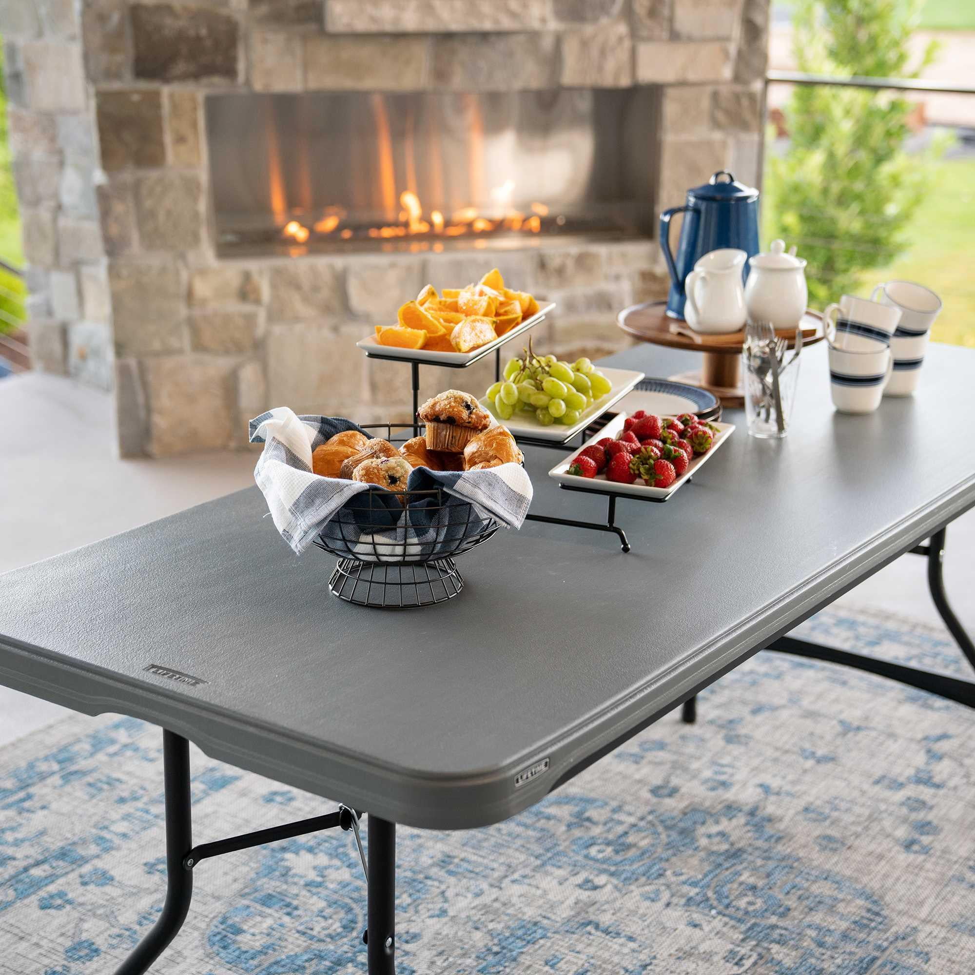 Lifetime 6 Foot Rectangle Folding Table, Indoor/Outdoor Commercial Grade, Black (280350)