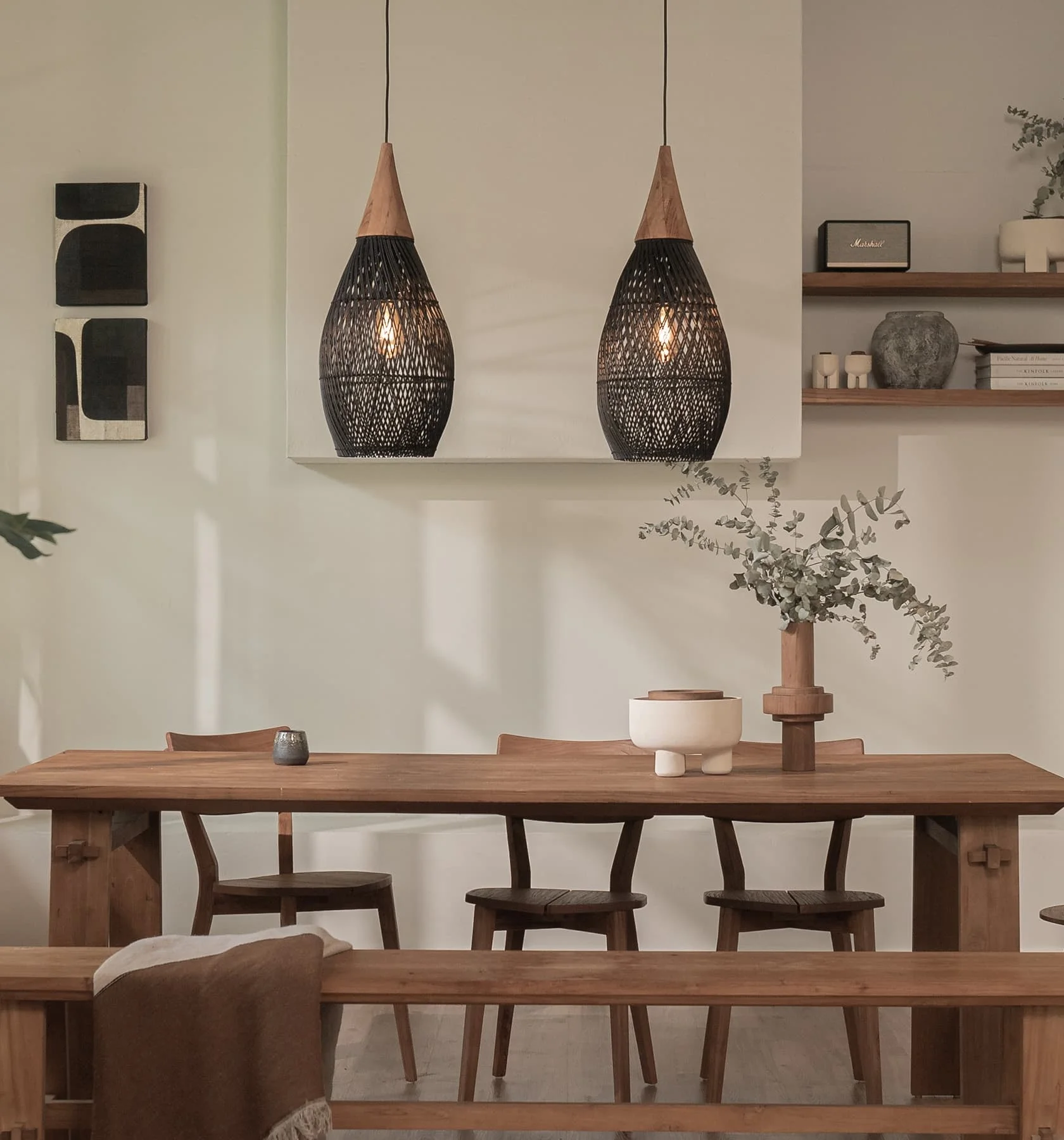 Arturesthome Japanese Style Wabi-sabi Style Rattan Pendant lampshade