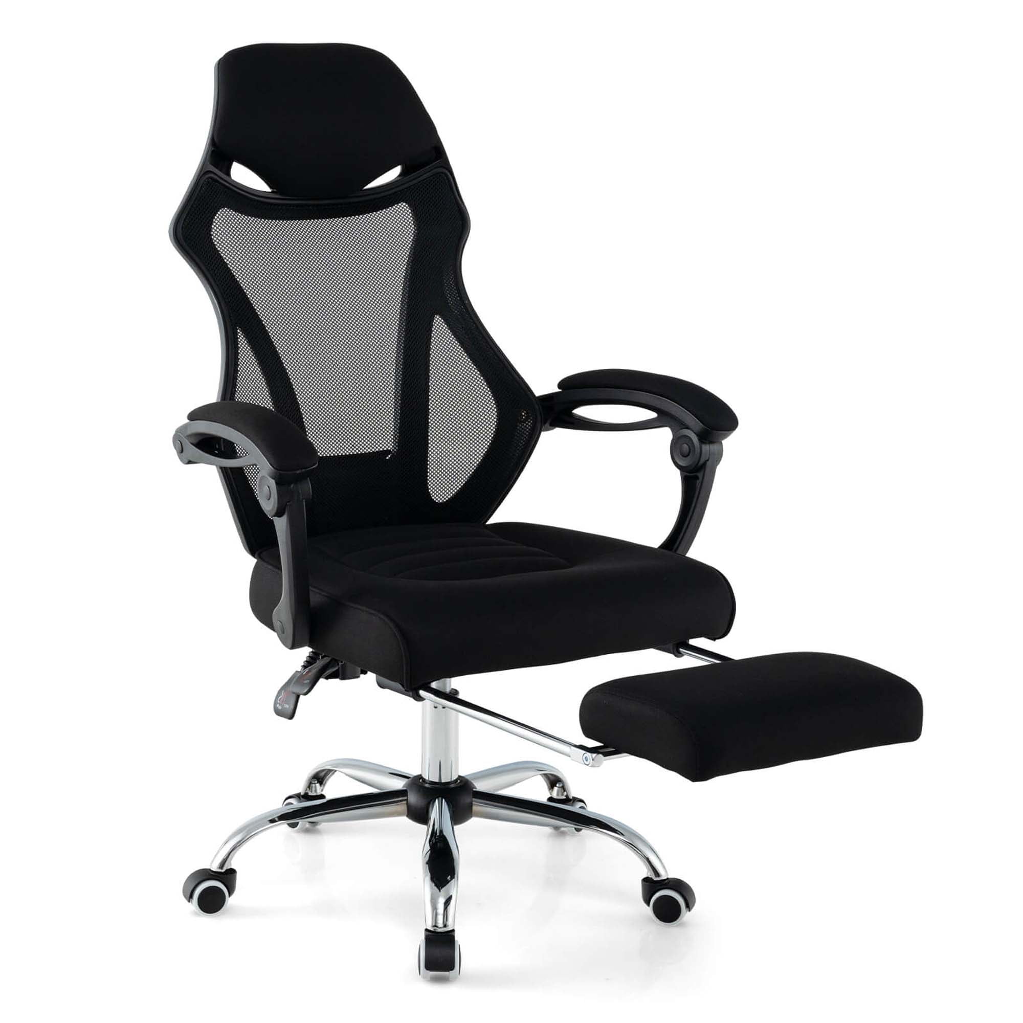Costway Ergonomic Mesh Office Chair with Footrest Height-Adjustable & Tilting Backrest