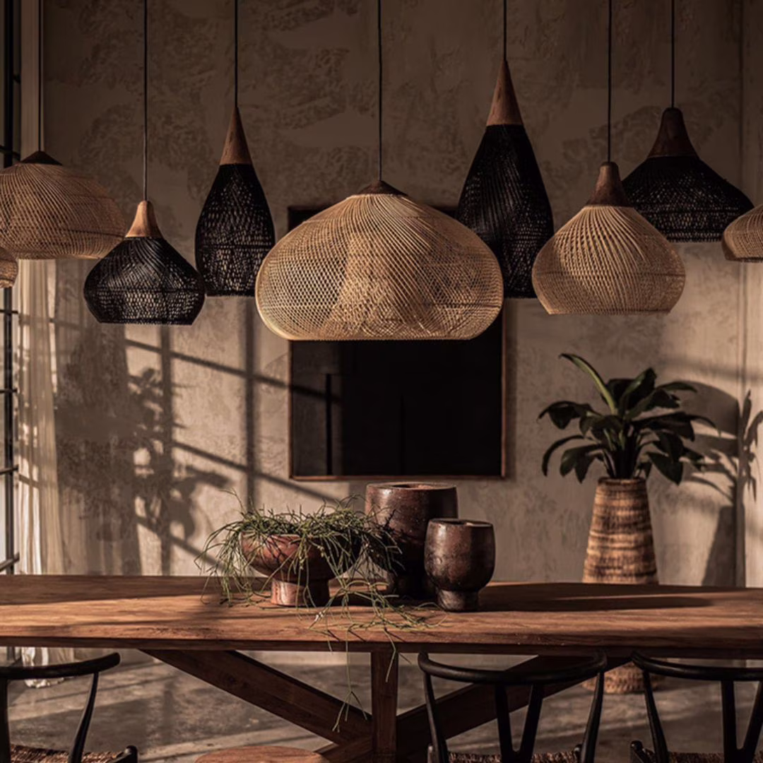 Arturesthome Japanese Style Wabi-sabi Style Rattan Pendant lampshade
