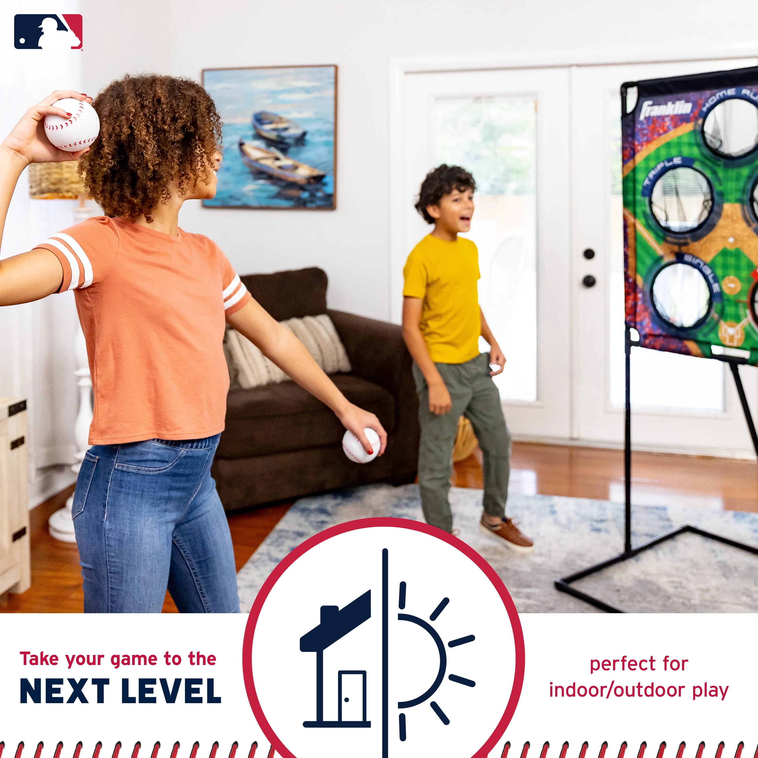 Franklin Sports MLB Baseball Target Toss Game - MLB Deluxe Kids Baseball Throwing Game Target + Balls Set - Fun Baseball Game + Toy Set for Kids