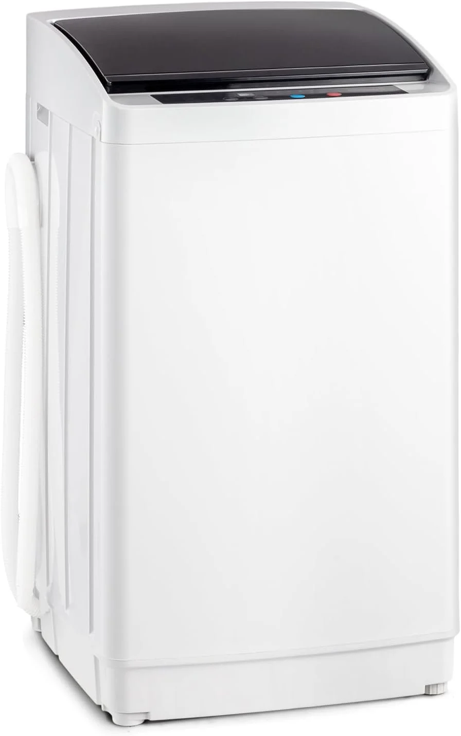 VINGLI 25LBS Full-Automatic Electric Laundry Machine�� Portable Washing Machine with Stainless Steel Drum, 110V Compact Washer, Washer and Dryer Combo for Apartment, Dorms, RV, Grey