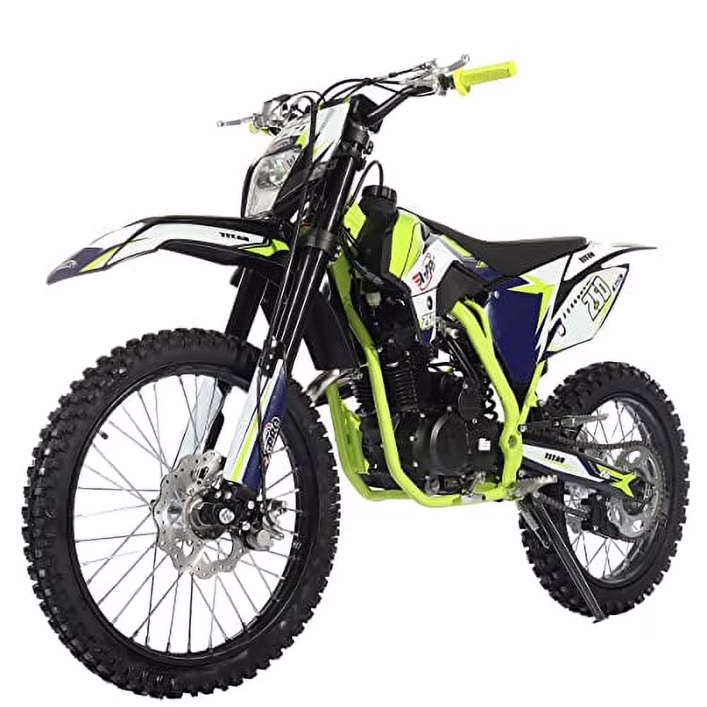 X-Pro Brand New Titan 250cc Gas Pit Dirt Bike with LED Headlight, 5-Speed Manual Transmission, Electric/Kick Start! Big 21