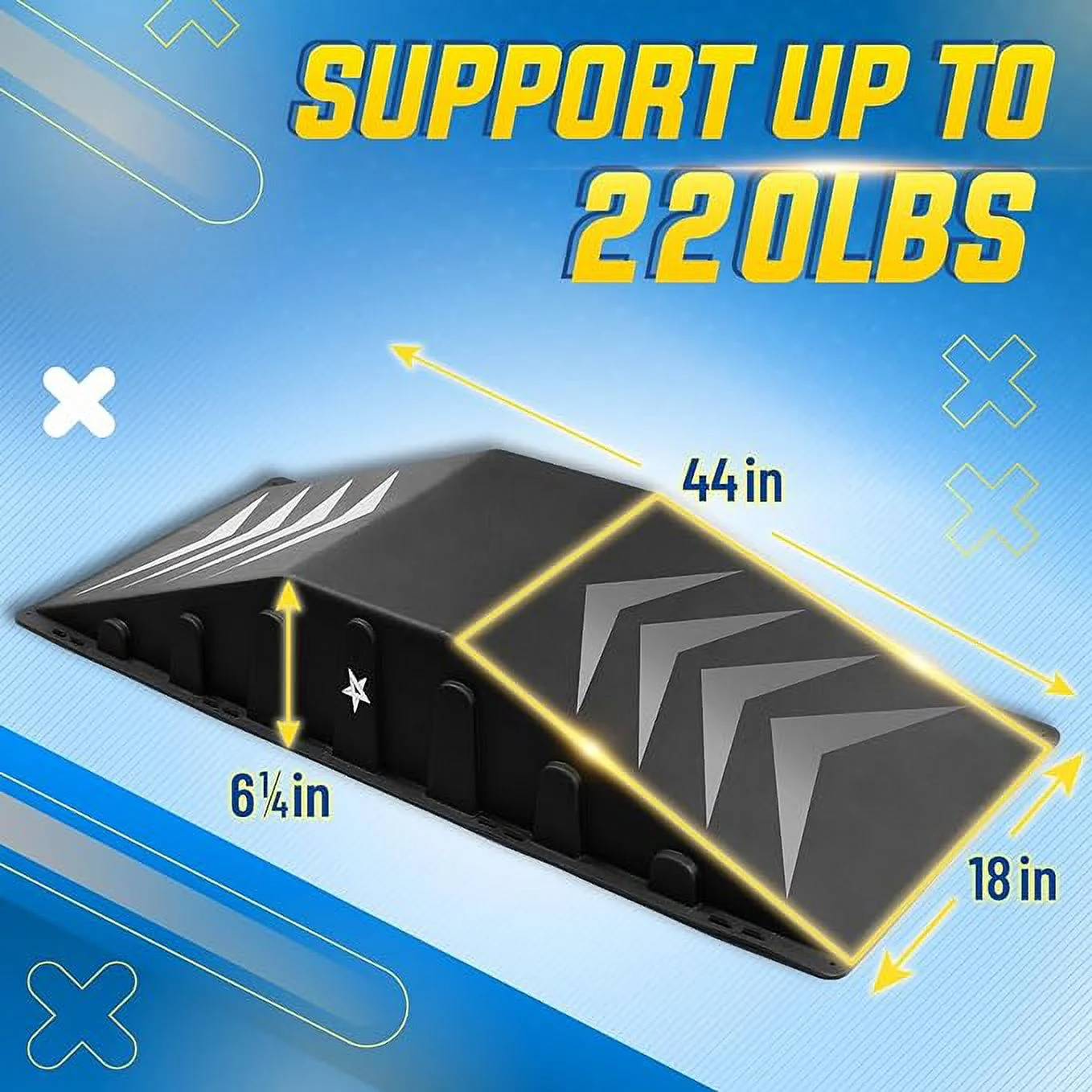 Yes4All Single-Piece Skateboard Ramp, Bike Ramp, Skate Ramp - Design for Beginners, More Durable, Safe, Capacity 220Lbs