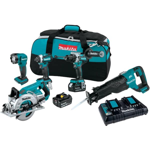 18V 5.0 Ah LXT Lithium-Ion Brushless Cordless Combo Kit (Hammer Drill/Impact Driver/Circ Saw/Recip Saw/Light)