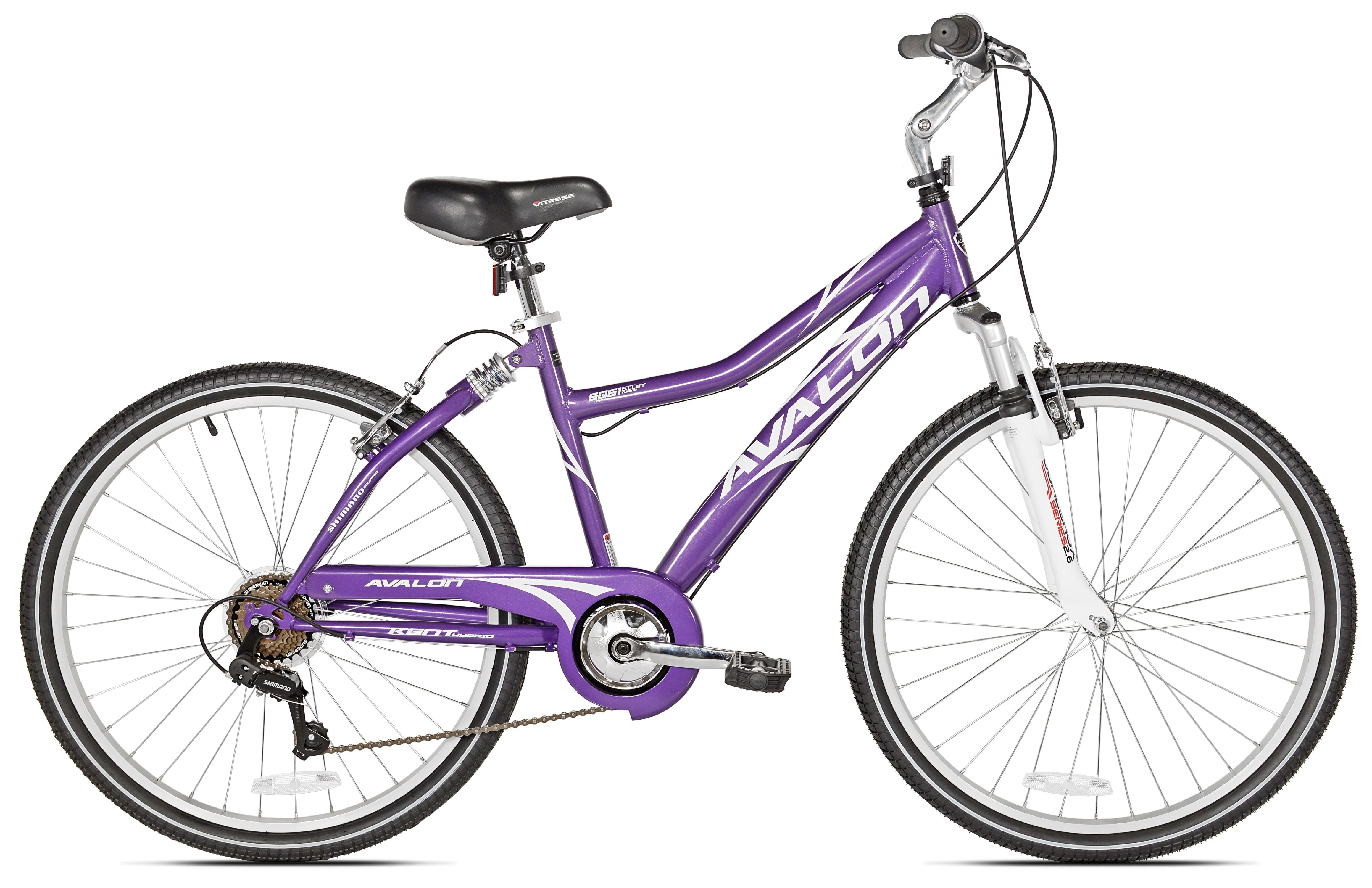 Kent Bicycle 26 In. Avalon Comfort Women's Full Suspension Hybrid Bike, Purple