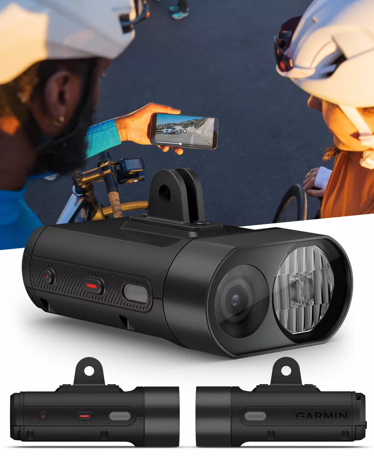 Garmin Varia Vue, Cycling Headlight and 4k Camera, Light Intensity up to 600 Lumens, Crystal-Clear Video Recording, Incident Detection while Cycling