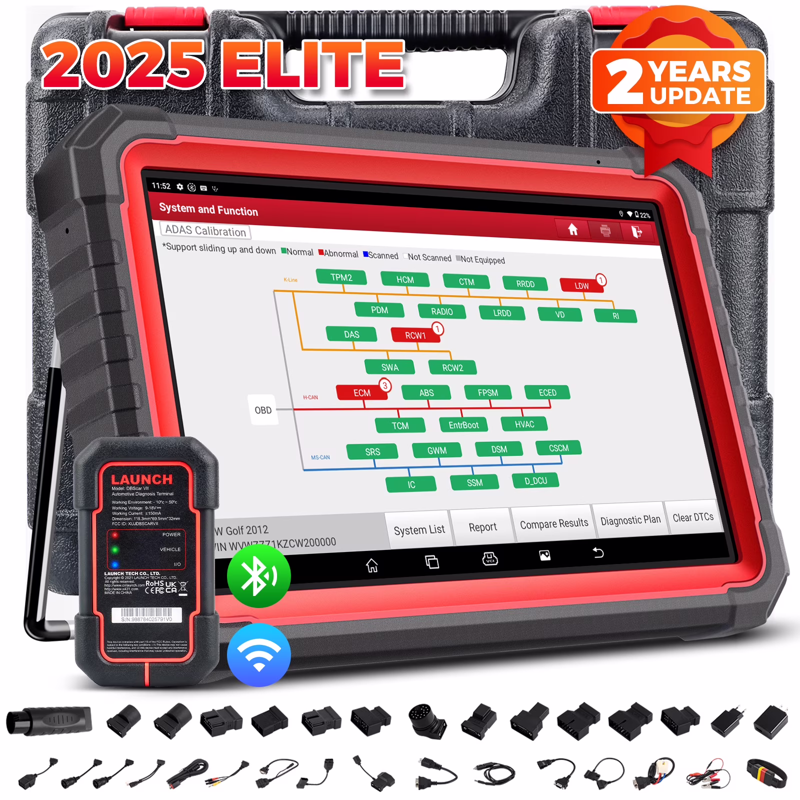LAUNCH X431 PRO3S+ Car Diagnostic Scan Tool with Online Coding, 36+ Services, VAG Guide, AutoAuth for FCA SGW,CAN FD Connector, 2 Years Free Update