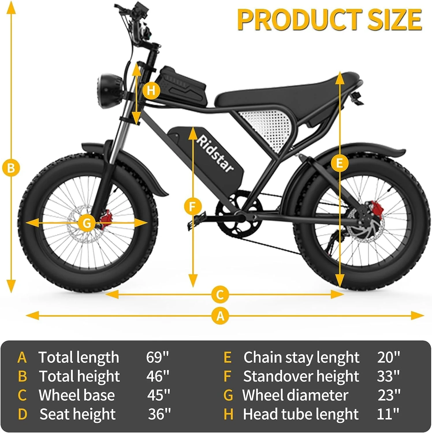 Electric Bike for Adults Ridstar, 20