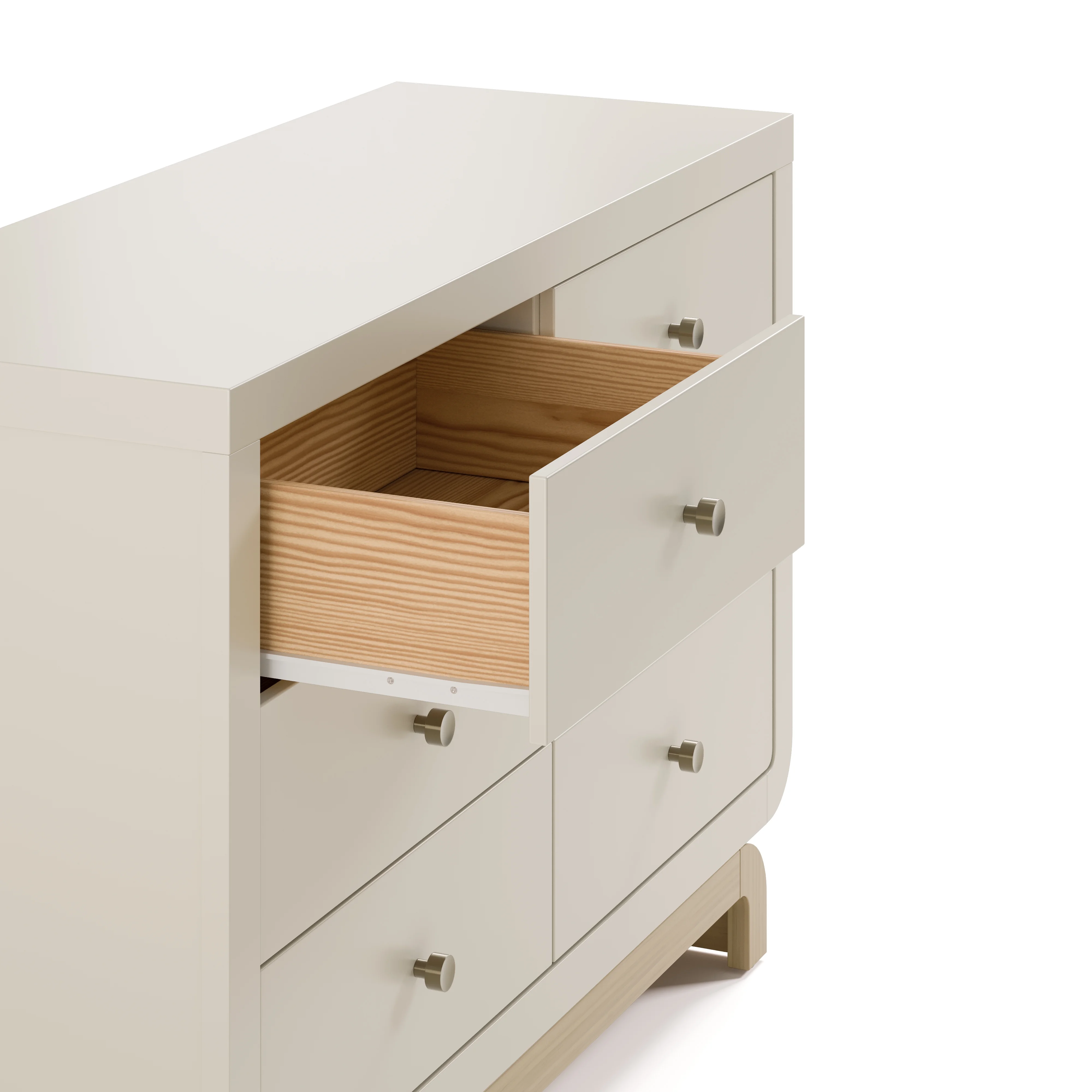 Storkcraft Santorini 6 Drawer Double Dresser, White/Driftwood
